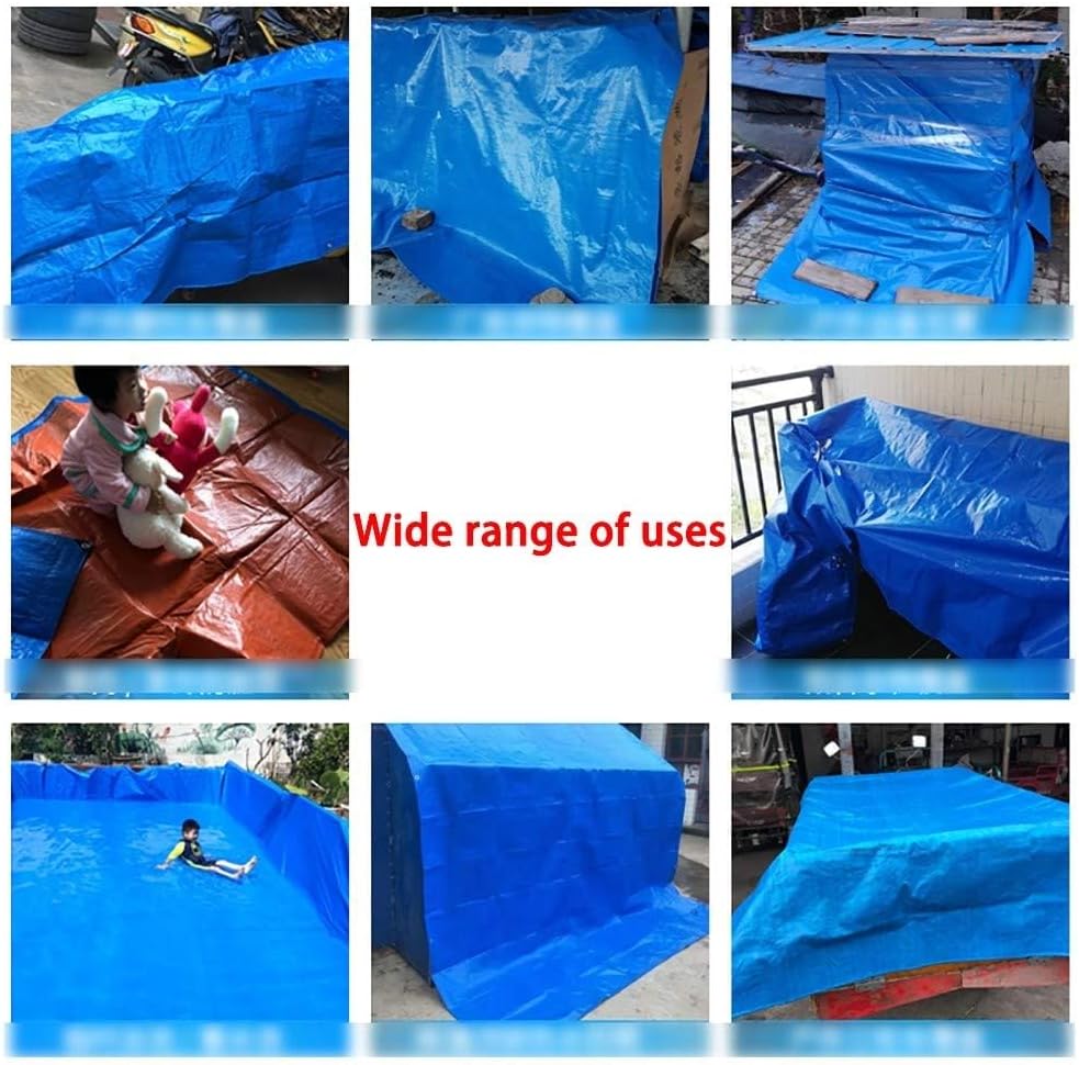 Heavy Duty Tarp, 0.2mm Thick, Waterproof Tarp Cover for Rain, Camping, Tent Tarp, Shading, Garden Furniture, 4 * 4M