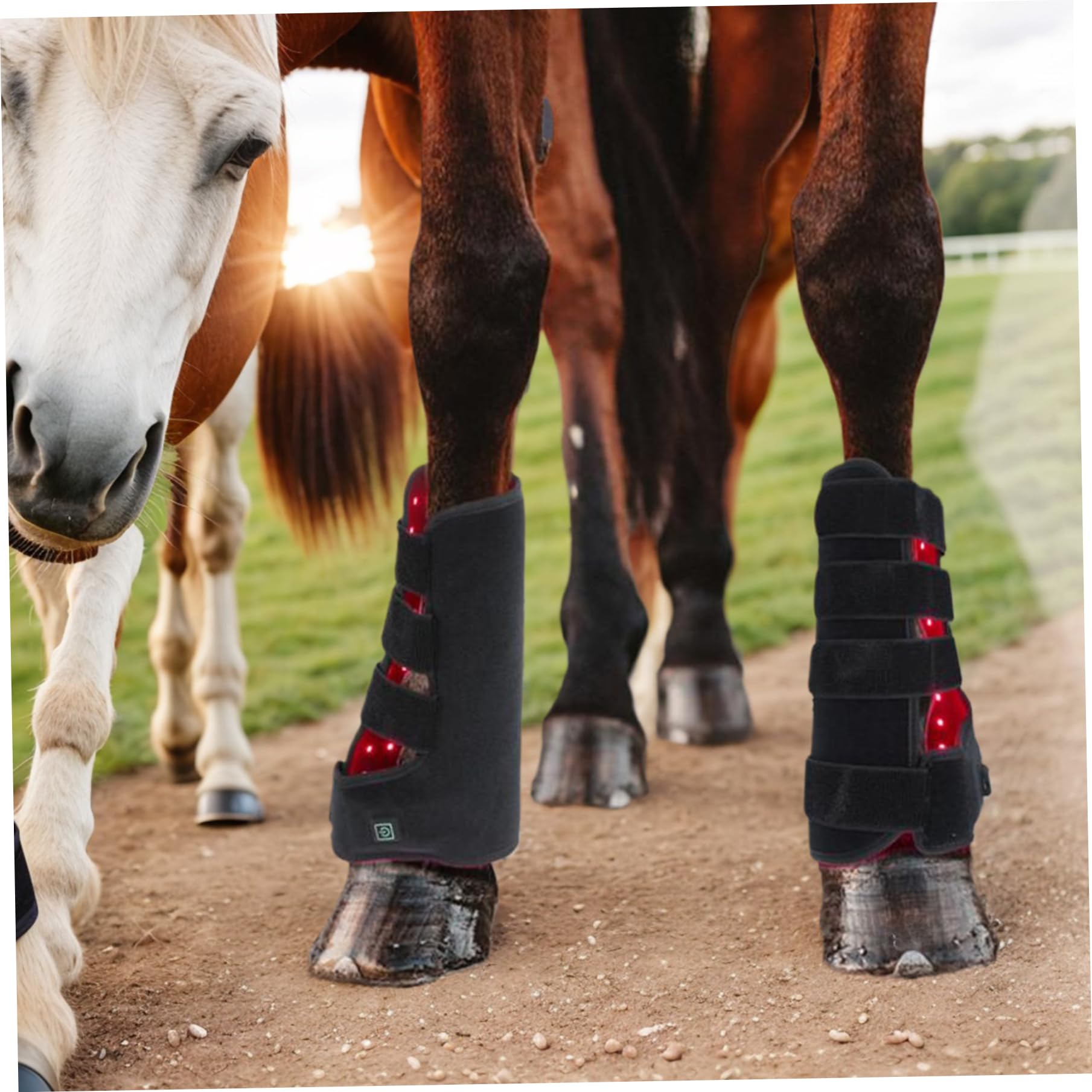 Jorzer Cinturón de luz roja, Envoltura de luz roja LED infrarroja de 850 NM y 660 NM, infrarrojo portátil portátil para músculo de Caballo de Pata de Caballo, Derecha-