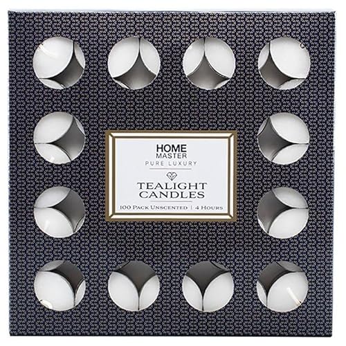 Home Master Unscented Tealight Candles (Pack of 100)