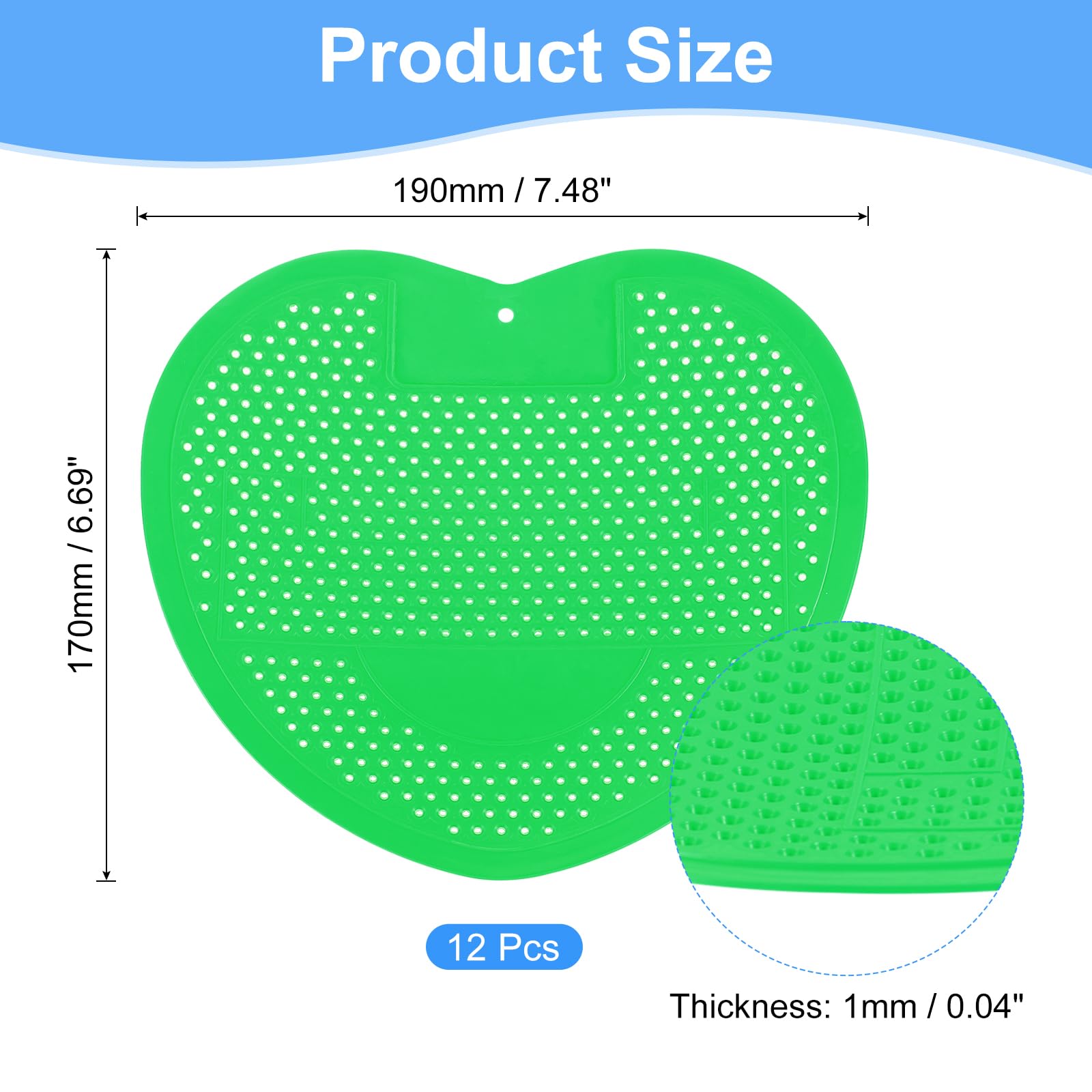 QUARKZMAN 12 Piezas Desodorante de Pantalla de Orinal, Pastillas de Orinal con Fragancia Anti-Salpicaduras, Protección contra Olores, Alfombrillas de Orinal para Baño, Verde