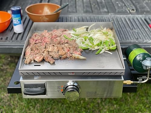 Miniatura 7 de Stanbroil Parrilla de mesa Blackstone de 17 pulgadas con sistema de grasa frontal, parte superior de repuesto de parrilla de acero inoxidable para