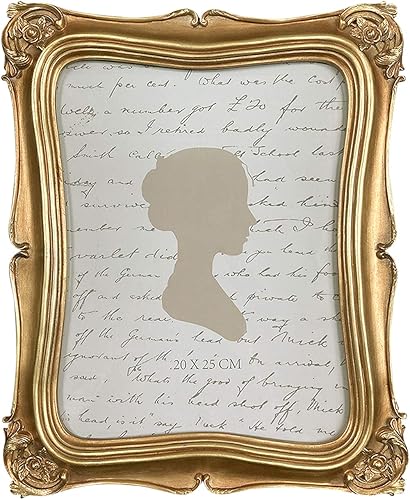 Sunlit Marco de fotos vintage de 8 x 10 pulgadas, marcos de fotos antiguos de lujo con parte frontal de cristal, pantalla de fotos, para colgar en