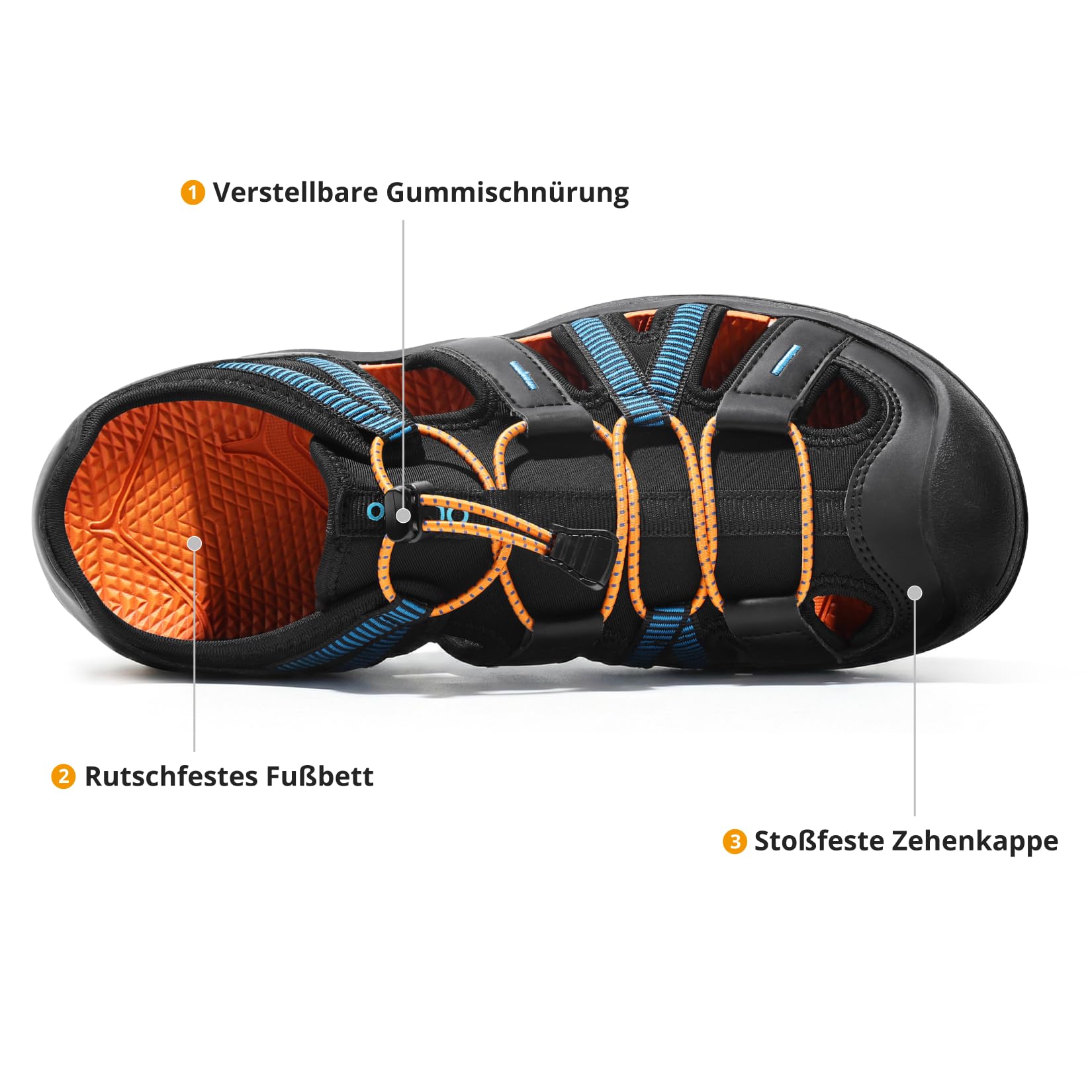 OutPro Herren Sport Outdoor Sandalen Wasserdichte Wandersandalen Wanderschuhe Sandale Sommer Bequeme Trekkingschuhe