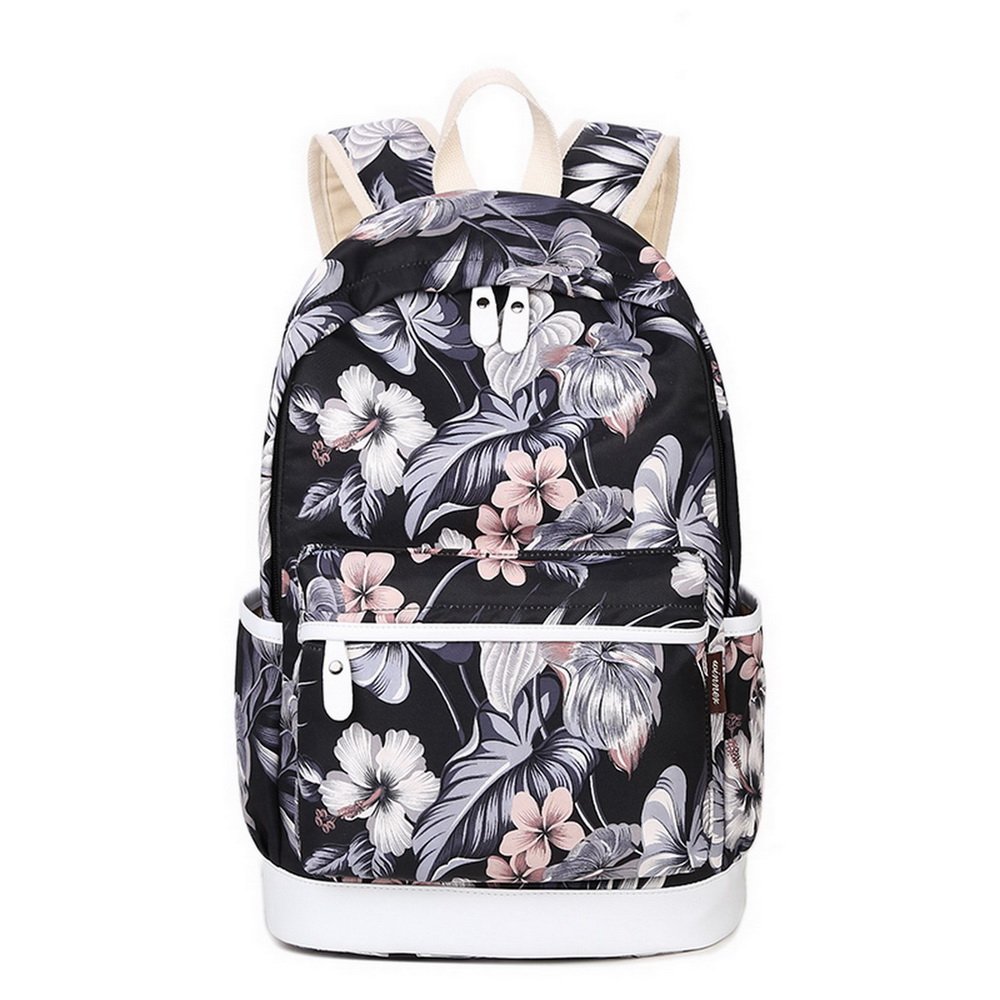 Acmebon Sac à dos décole fashion pour filles, Sac à dos Casual pour ordinateur portable - Ensemble de 3 pièces pour femmes Floral