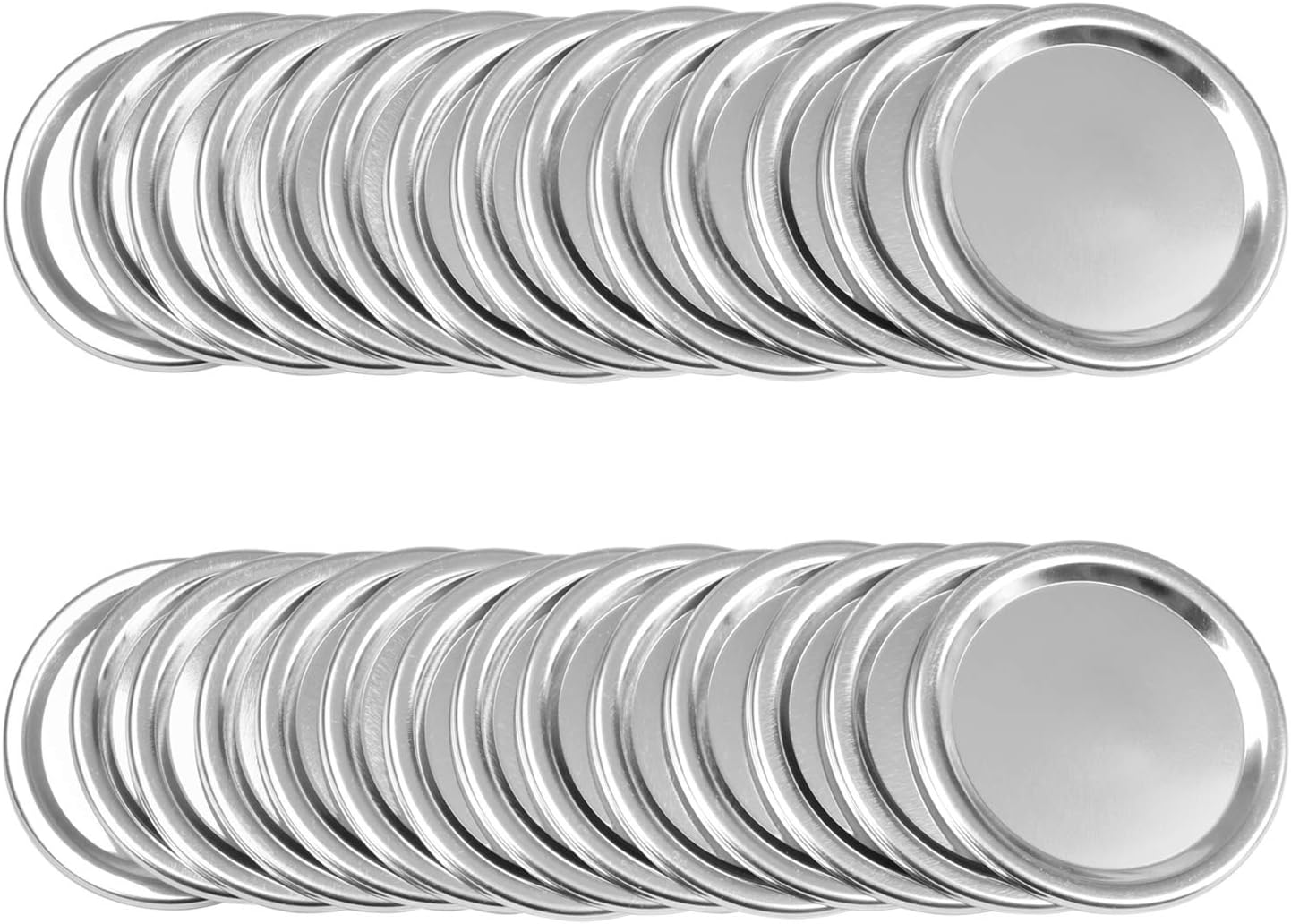 Resinta 36 Pack Regular Mouth Mason Jar Split-Type Lids with Silicone Seals Rings Mason Storage Metal Caps (Not Include Band) (Sliver, Regular Mouth)