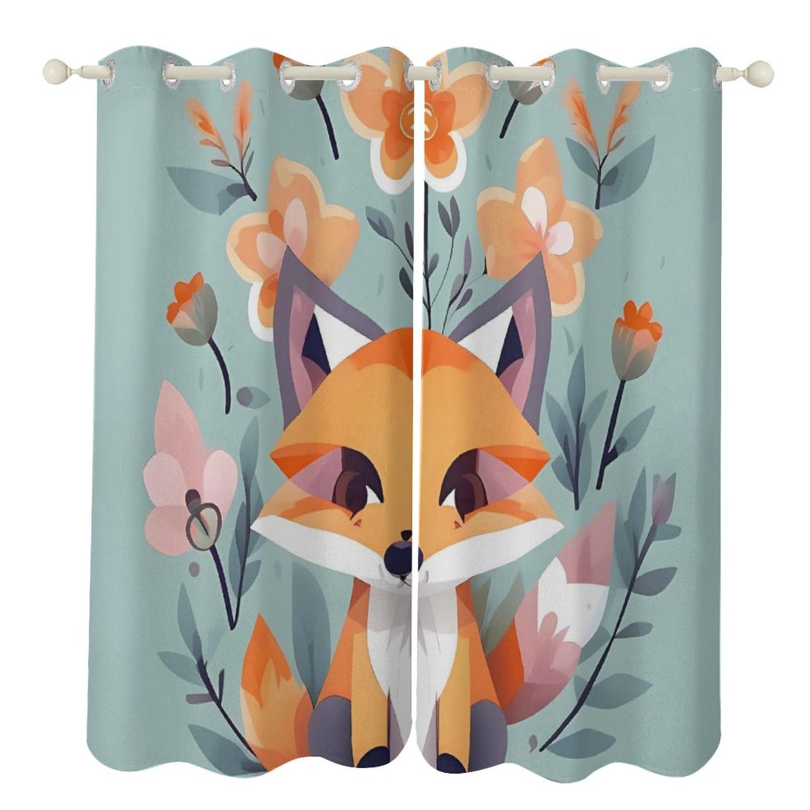 Rideaux occultants à isolation thermique renard 132x213 cm pour obscurité et confort