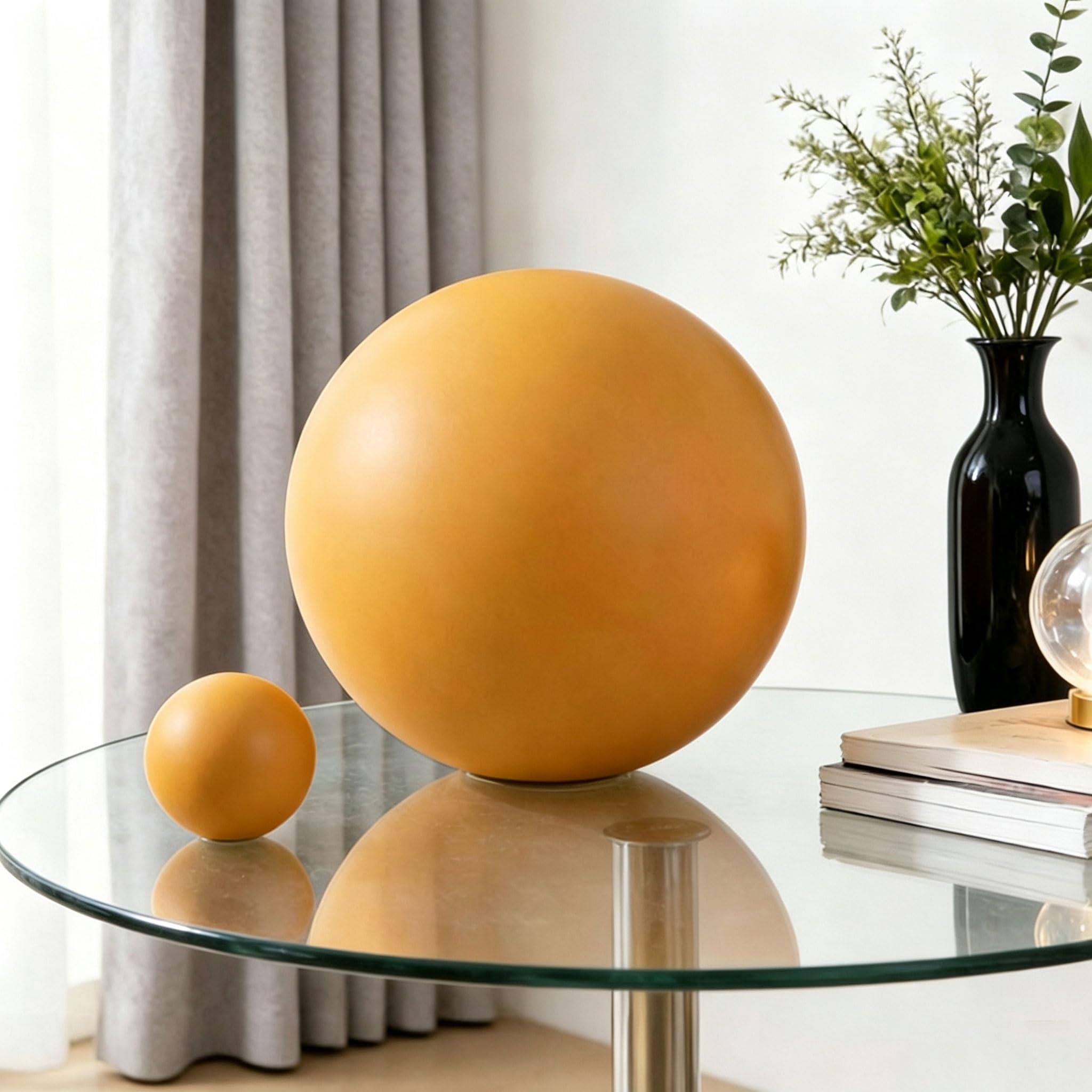Sfera Giardino Giallo Opaco – Globo Decorativo 1 Pezzo