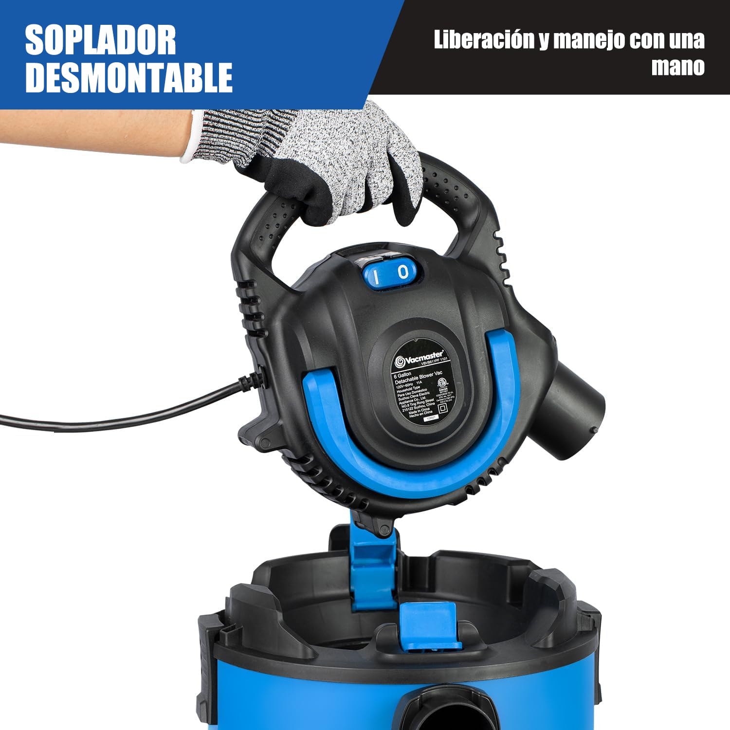 Vacmaster Aspirador Multiuso en Seco y Húmedo 1200W 23L Soplante extraíble | Soplante extraíble, multifunción, casa y coche VBVB1223PF