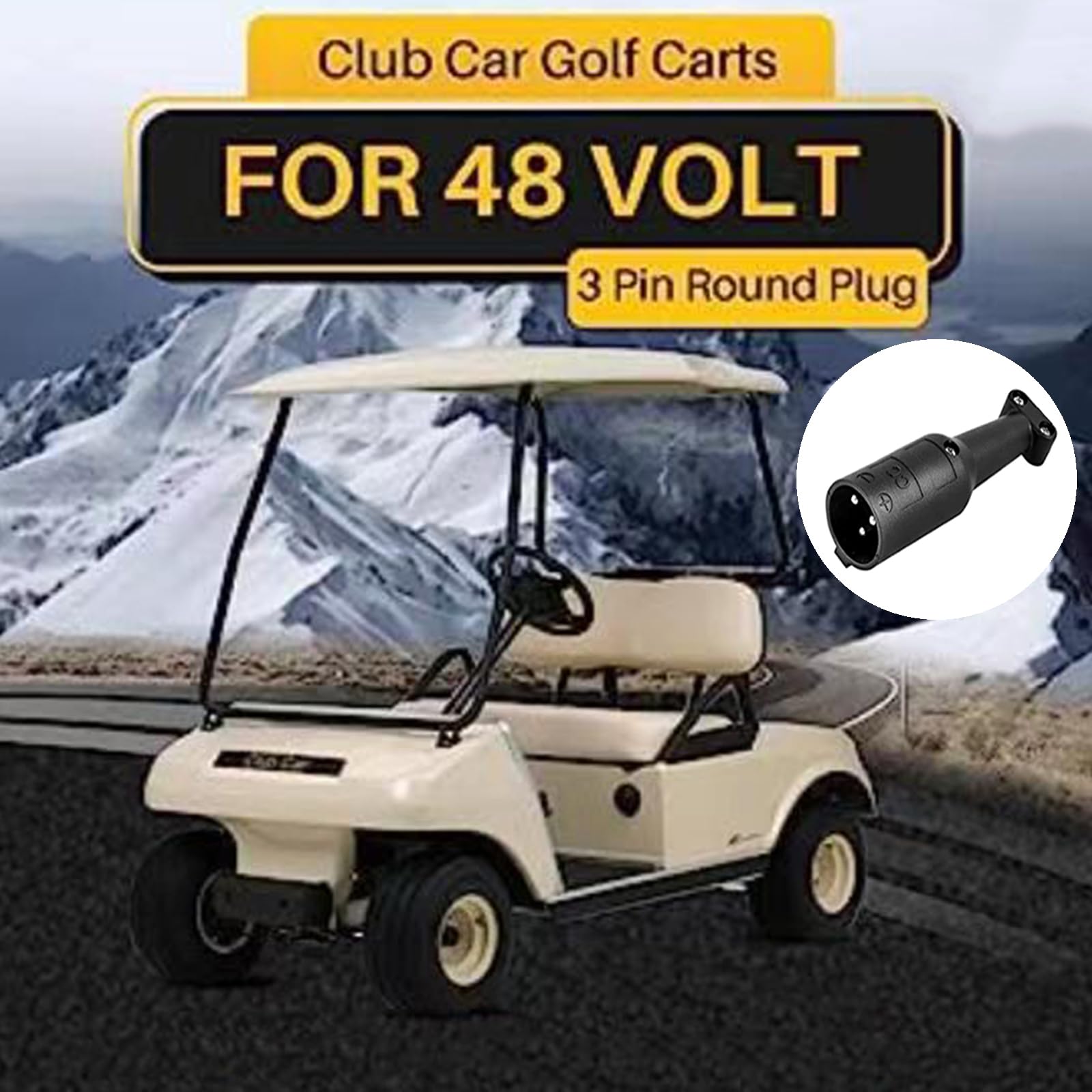 Cargador De Batería De Carro De Golf De 48 Voltios 17 Amperios Cargador De Batería De Coche De Club De Repuesto con Enchufe Redondo De 3 Pines