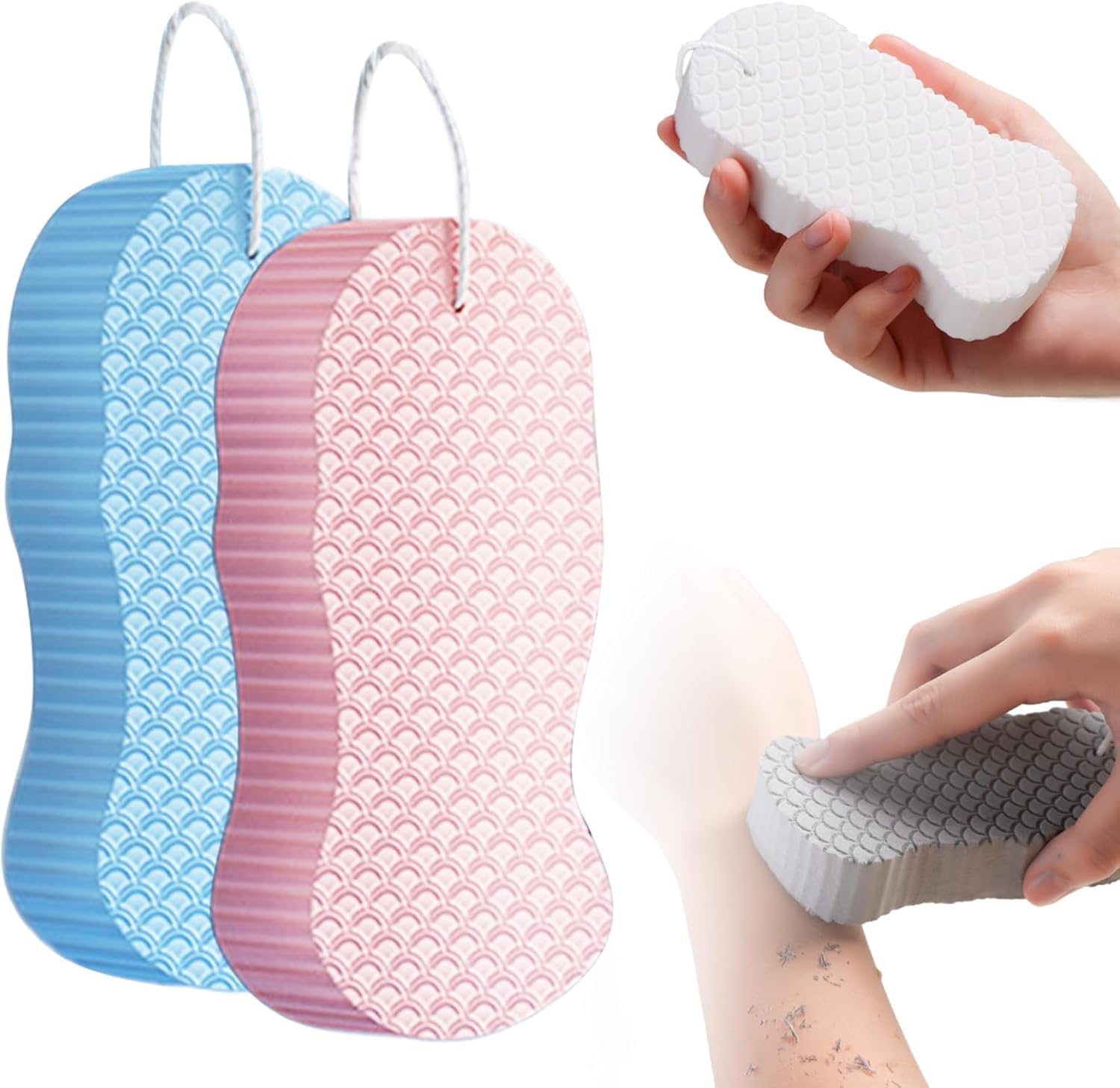 2026 New Exfoliating Sponges Super Soft Bath Sponge,2/4pcs Super Soft Exfoliating Bath Sponge, Exfoliating Bath Sponge for Adults (2PCS-K)