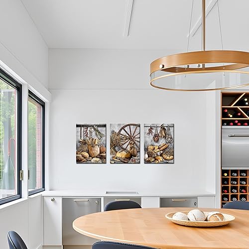 Miniatura 5 de sechars Lienzo rústico para cocina, arte para pared, pintura de alimentos, impresiones vintage, granja, comedor, restaurante (pequeño)