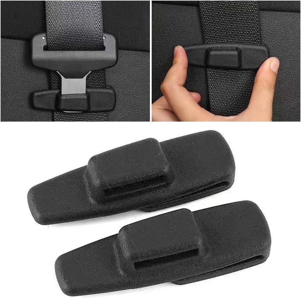 BELOMI 2 Pcs Car Seat Belt Adjuster Locking Clip, Universal