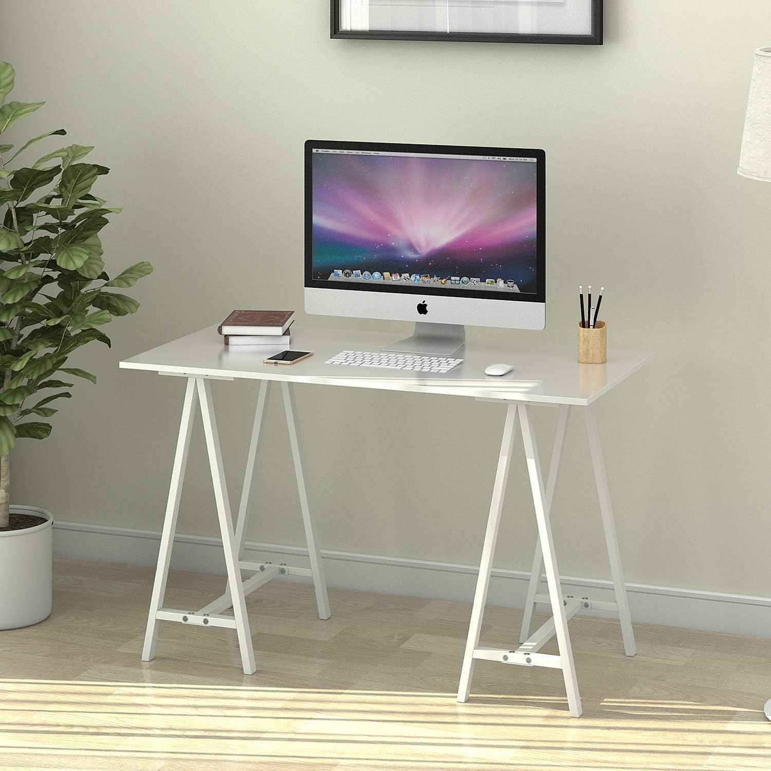 M&W Computer Writing Desk, Rustic Corner Deskes for Home Office Small