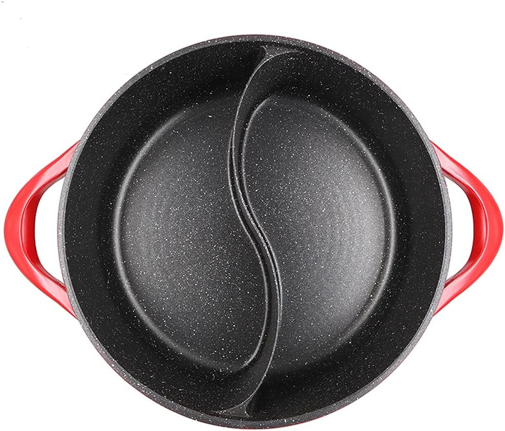 Sauce Pot Chinese Fondue Chinoise 6.5L Double-Flavor Hot Pot Thick Non-Stick Induction Cooker