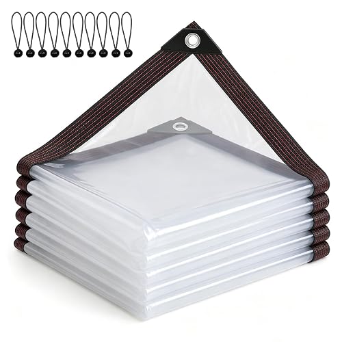 Clear Tarps Heavy Duty Waterproof 7x12ft Plastic Tarps for Chicken