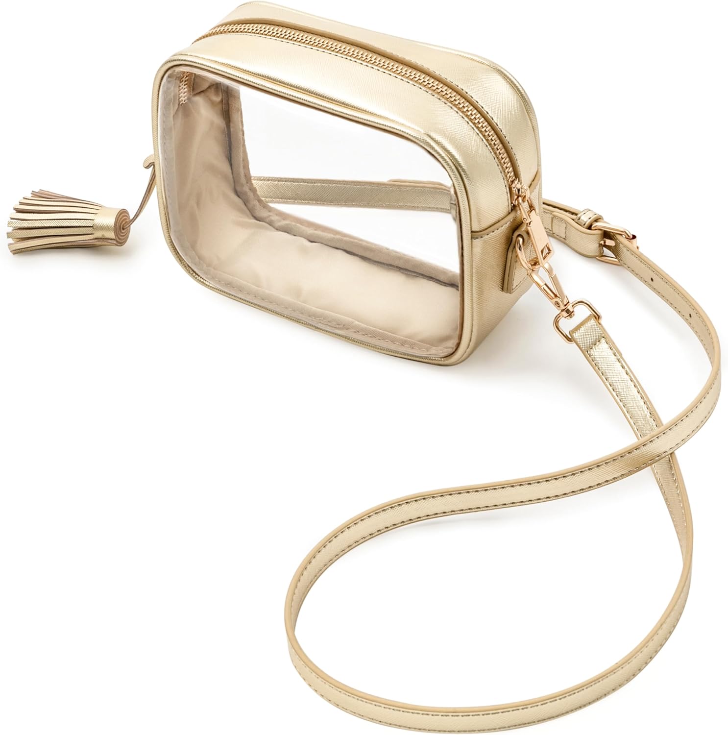 Yarnic Clear Bag Stadium Approved, PVC Transparent Crossbody Purse Small Clear Crossbody Bag with Adjustable Shoulder Strap