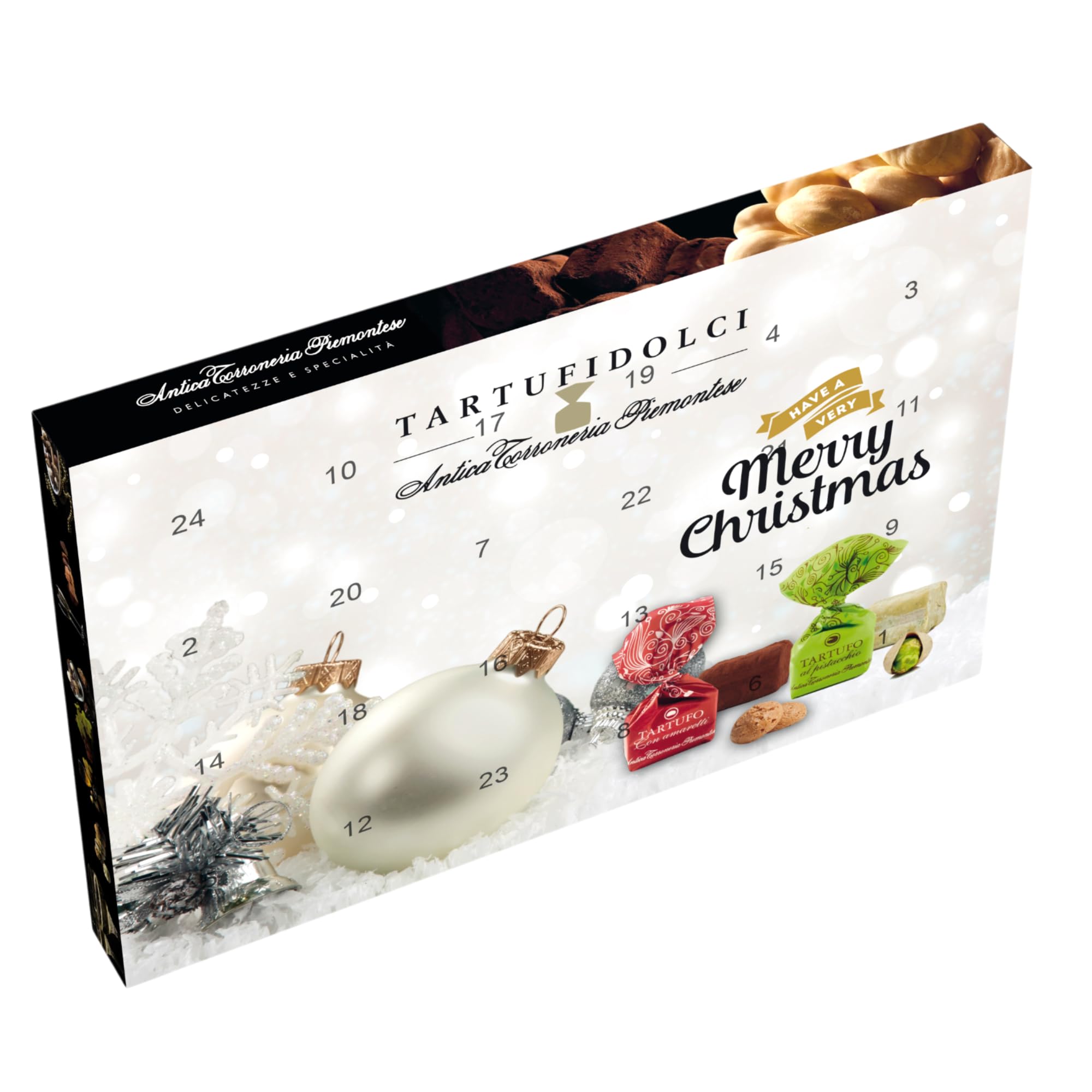C&T Tartufi Trüffelpralinen Adventskalender 2026 – handgemachte italienische Trüffelpralinen aus dem Piemont – edler Trüffel-Schokoladen Weihnachtskalender mit 24 Pralinen