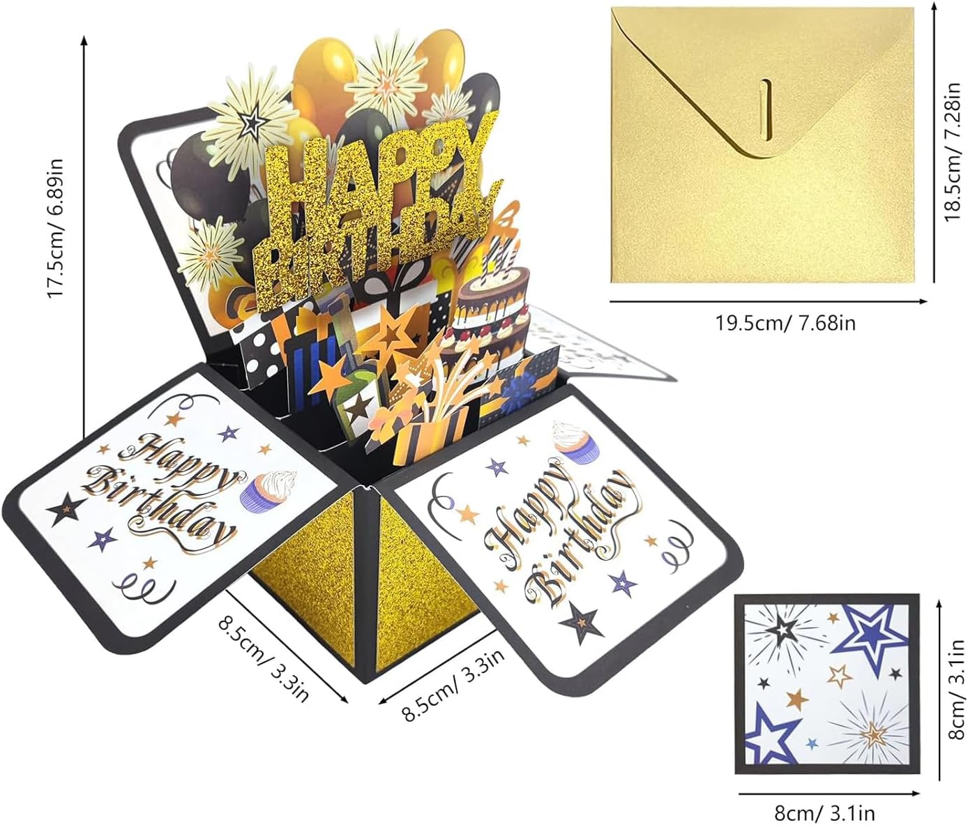 Pop Up 3D Birthday Card,Blank Greeting Card with Envelope, Birthday Gift for Him Dad Husband Son Women Kids Her - Image 4