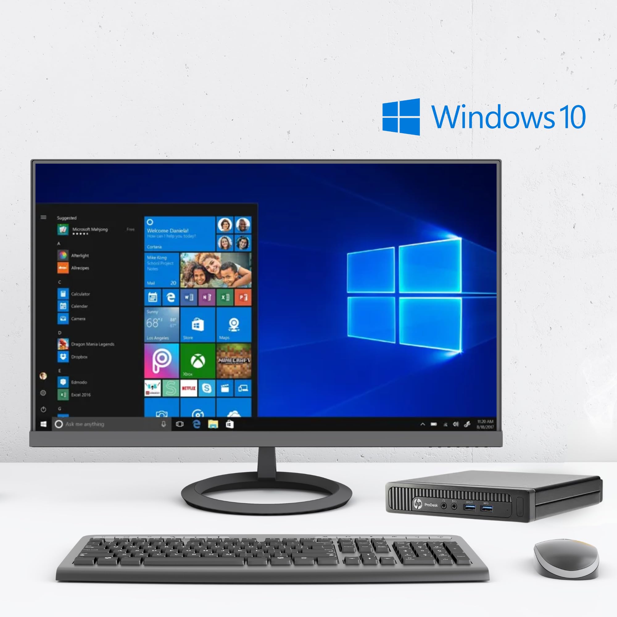 HP, Prodesk Mini PC, Intel i5-4570T 2 core 2,9 Ghz, Ram 8Gb SSD 256Gb, VGA, Display Port, Wi-fi, (Ricondizionato)