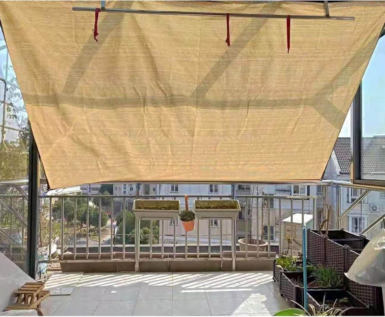 High Performance Shade Net, Outdoor Shade Netting, Uv-Resistant Privacy Mesh, Lightweight and Durable Shade Nets, for Garden, Backyard, Plants, Beige,2x3m(7 * 10ft)