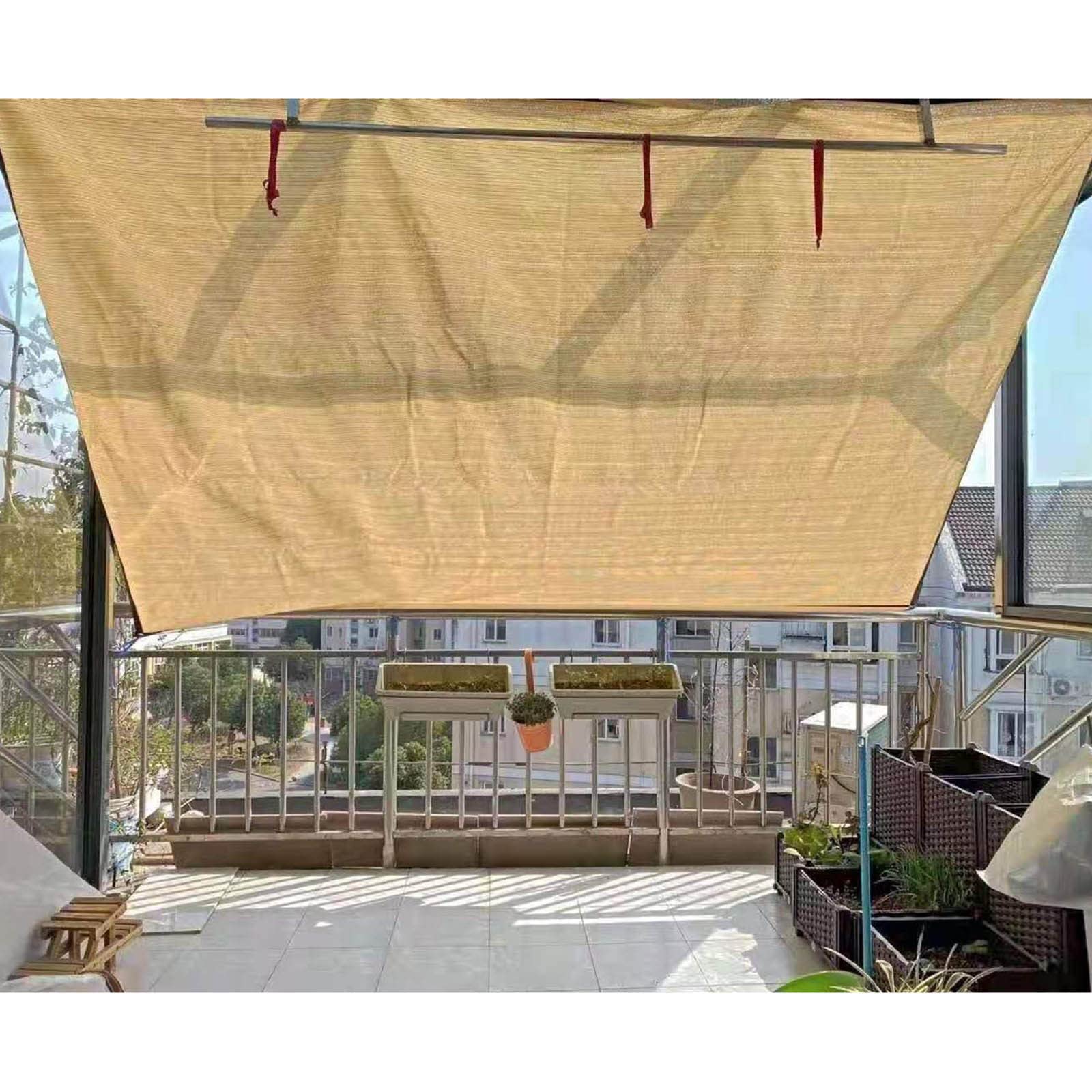 Filet d'ombrage 7x8m pour jardin et serre avec œillets, voile d'extérieur résistant
