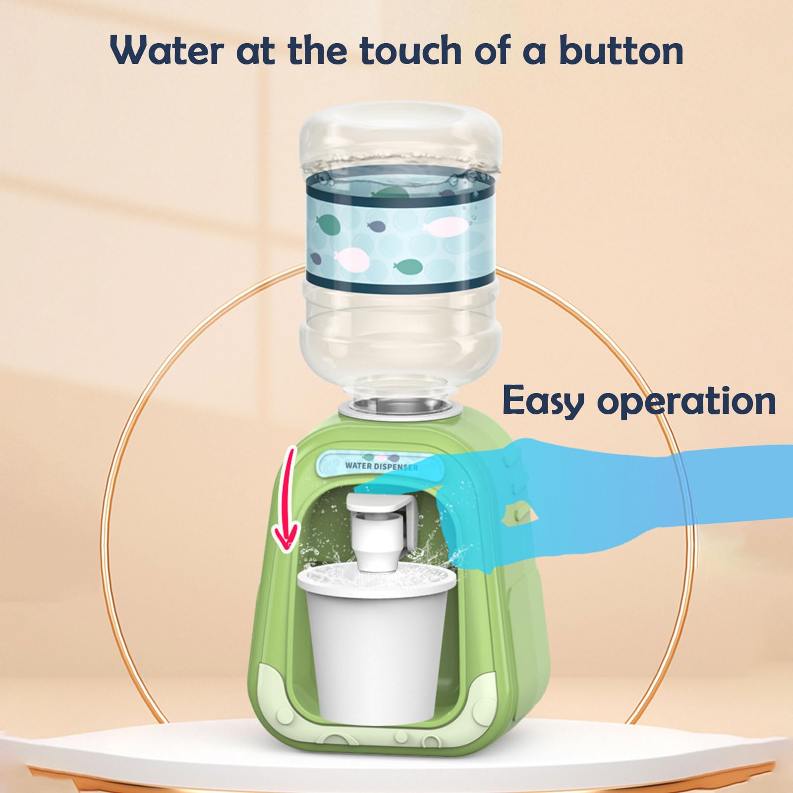 Oyeahoo Micellar Water Dispenser, Makeup Remover Dispenser, Mini Water Dispenser, Fun Water Dispenser Mini Water Dispenser Simulation Kitchen Toys Family Scene Toys (1 Pink+20 Cup)