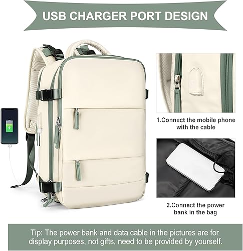 Miniatura 152 de coowoz Mochila de viaje grande para mujeres y hombres,Mochila de transporte,Mochila de senderismo impermeable para deportes al aire libre, Azul, 45