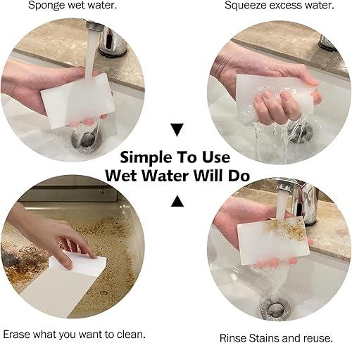 Miniatura 2 de SHJADE Magic Sponges - Borrador de limpieza, paquete de 30 almohadillas de limpieza de espuma de melamina, esponjas de limpieza multifuncionales