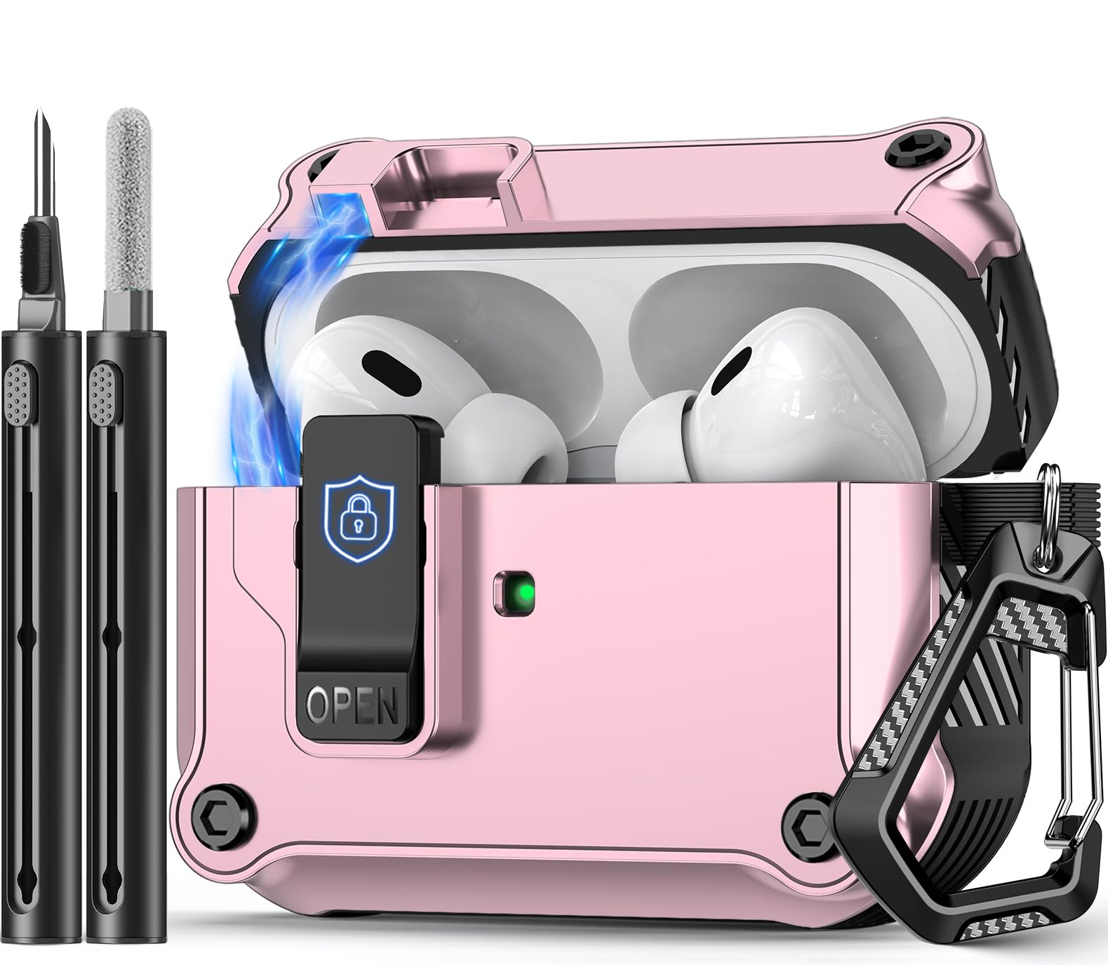Pohgelan Compatible with AirPods Pro 2nd/1st Case (Pink)