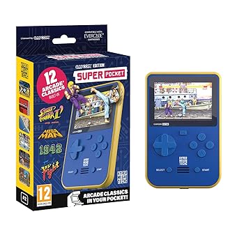 Blaze Capcom Super Pocket Handheld Blue + 12 Capcom Arcade Classics Built In