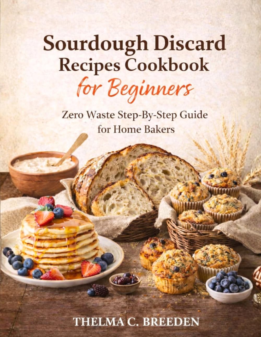 Sourdough discard recipes cookbook for beginners: Zero Waste Step-By-Step Guide for Home Bakers