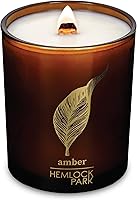 Vista 1 de Hemlock Park Vela de mecha de madera ámbar y dorada hecha a mano con cera de coco natural (estándar de 7.2 onzas, ámbar)