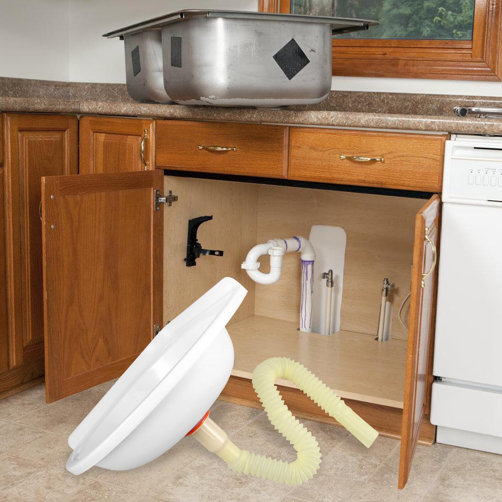 Lavabo D’angle Mural en Plastique Blanc, Mini Vasque Légère et Facile à Installer, Gain de Place pour Salles de Bain, Buanderies et Terrasses Style Aléatoire