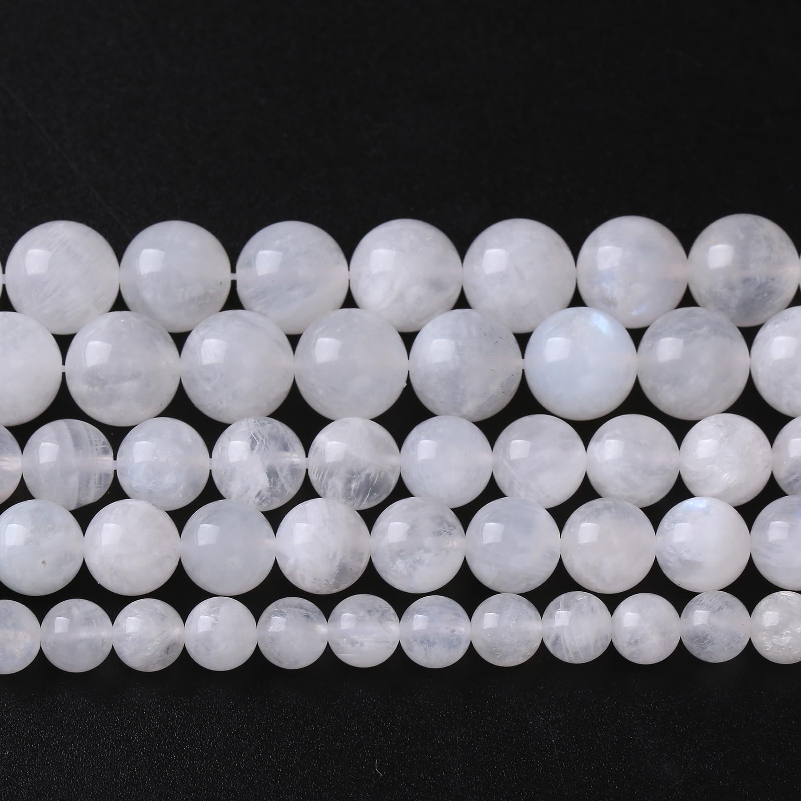 75pcs 10mm Natural Stone White Moonstone Gemstone Semi Precious Stone Beads for Jewellery Making DIY Bracelet โ image 1
