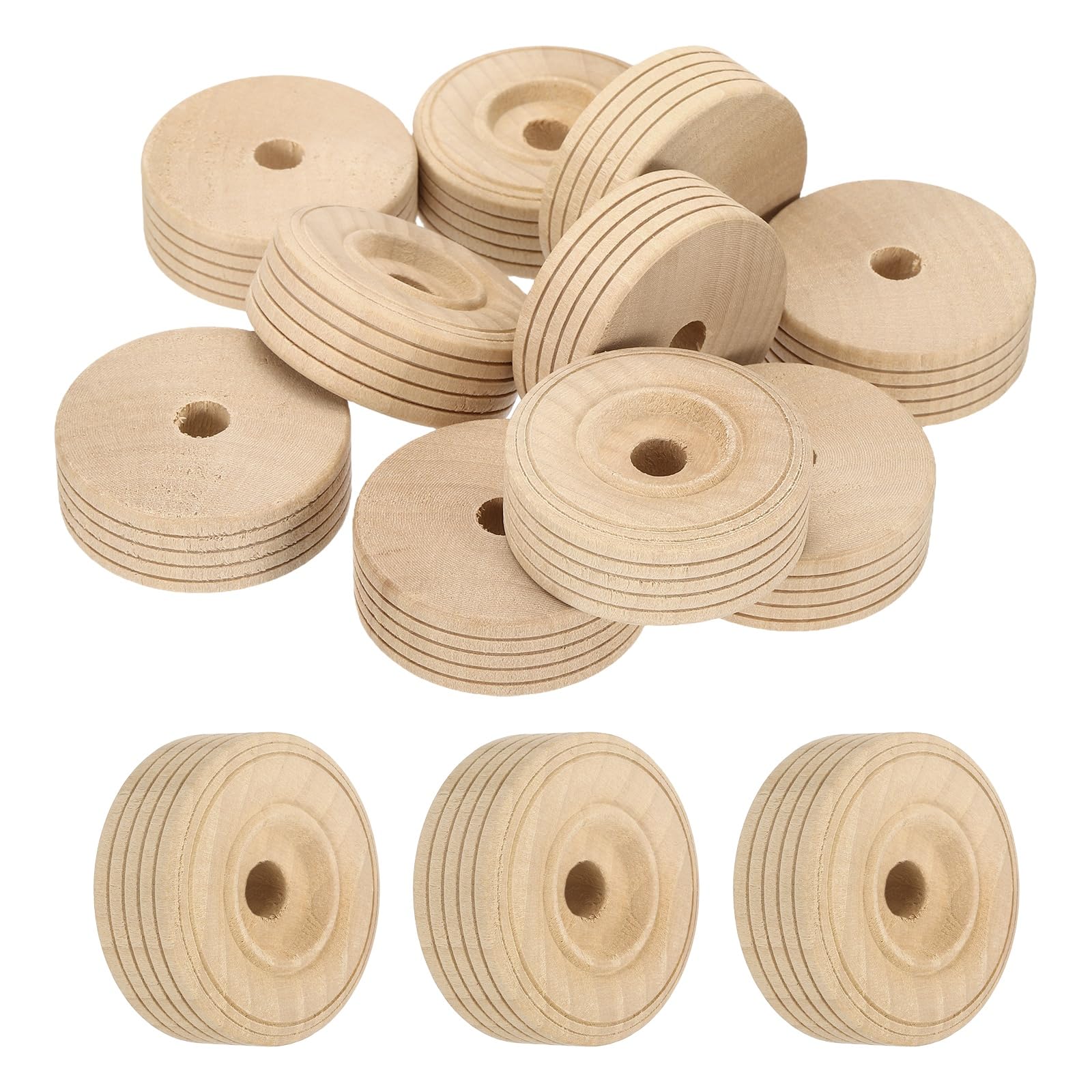 sourcing map 10 Pcs Wooden Wheels, Unfinished Wooden Craft Wheels for Crafts DIY Toy Cars Painting Colors Woodworking Projects, 2 Inches Dia
