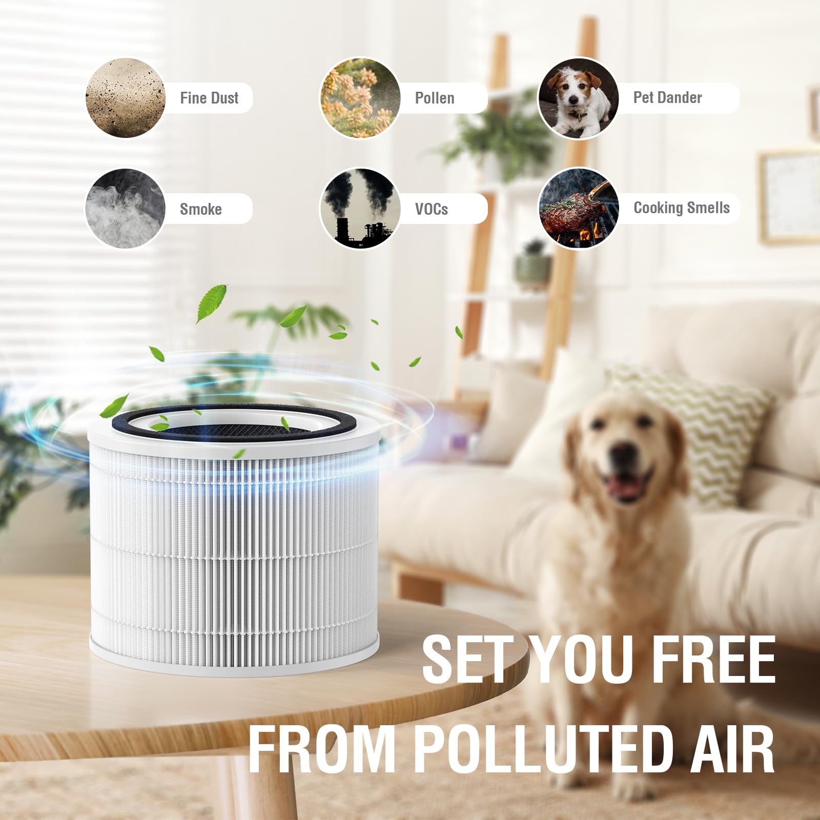 HOSECES Filtro di ricambio HEPA, adatto per Xiaomi Mi Purificatore d'aria 3C 3H 3, 2C 2H 2S, Pro, numero di parte # M8R-FLH, H13 ad alta efficienza di