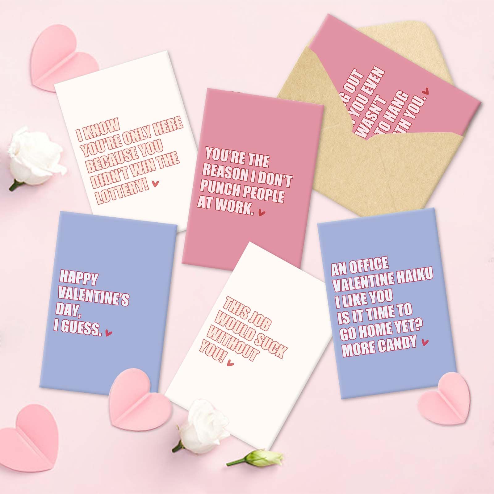 Decorably 8 Pack Valentine's Day Cards - Foiled Greeting Cards With Envelopes & Stickers