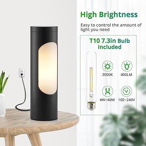 Miniatura 3 de LEDIARY Lámpara kosher, lámpara de lectura para shabbos, lámparas de mesa negras y luz nocturna para sala de estar, dormitorio, bombilla T10