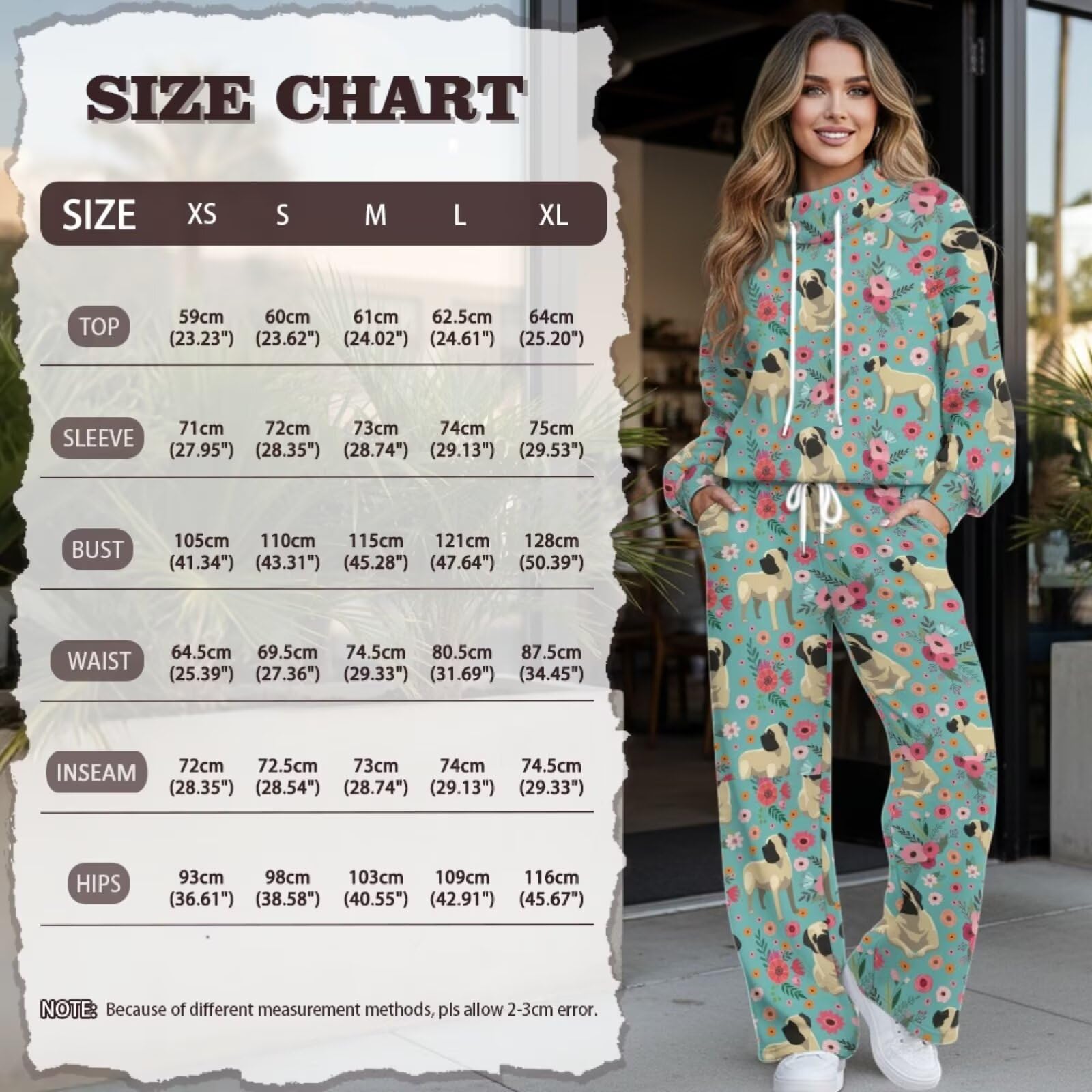 chaqlin Dres damski odzież wypoczynkowa dwuczęściowy zestaw damskich dresów z długim rękawem pulower topy spodnie z szerokimi nogawkami dla XS-XL