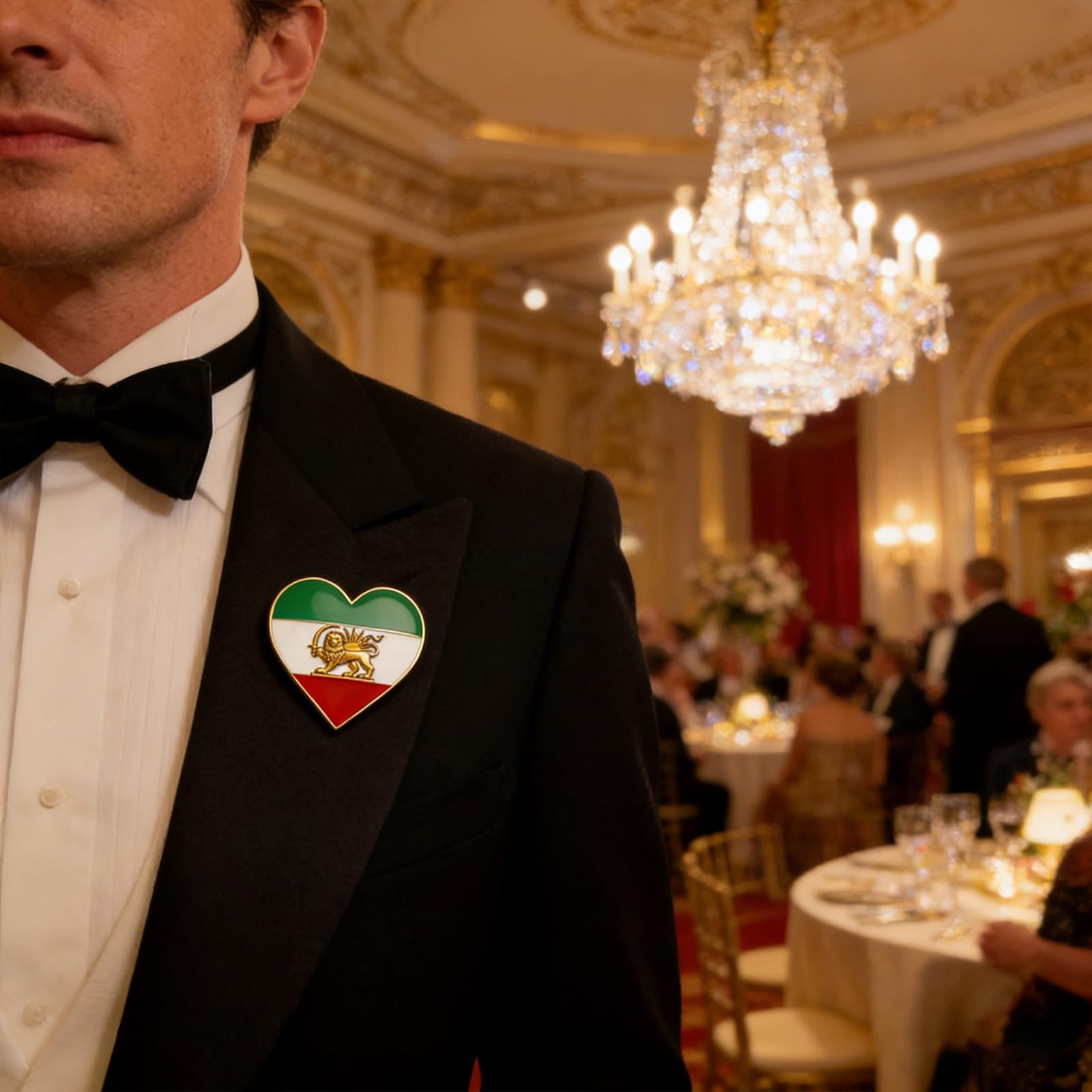 Elegante insignia de la bandera de los Leones de Irán, resistente, ligera, de acero inoxidable, ideal para eventos y viajes, pin coleccionable de la tradición iraní