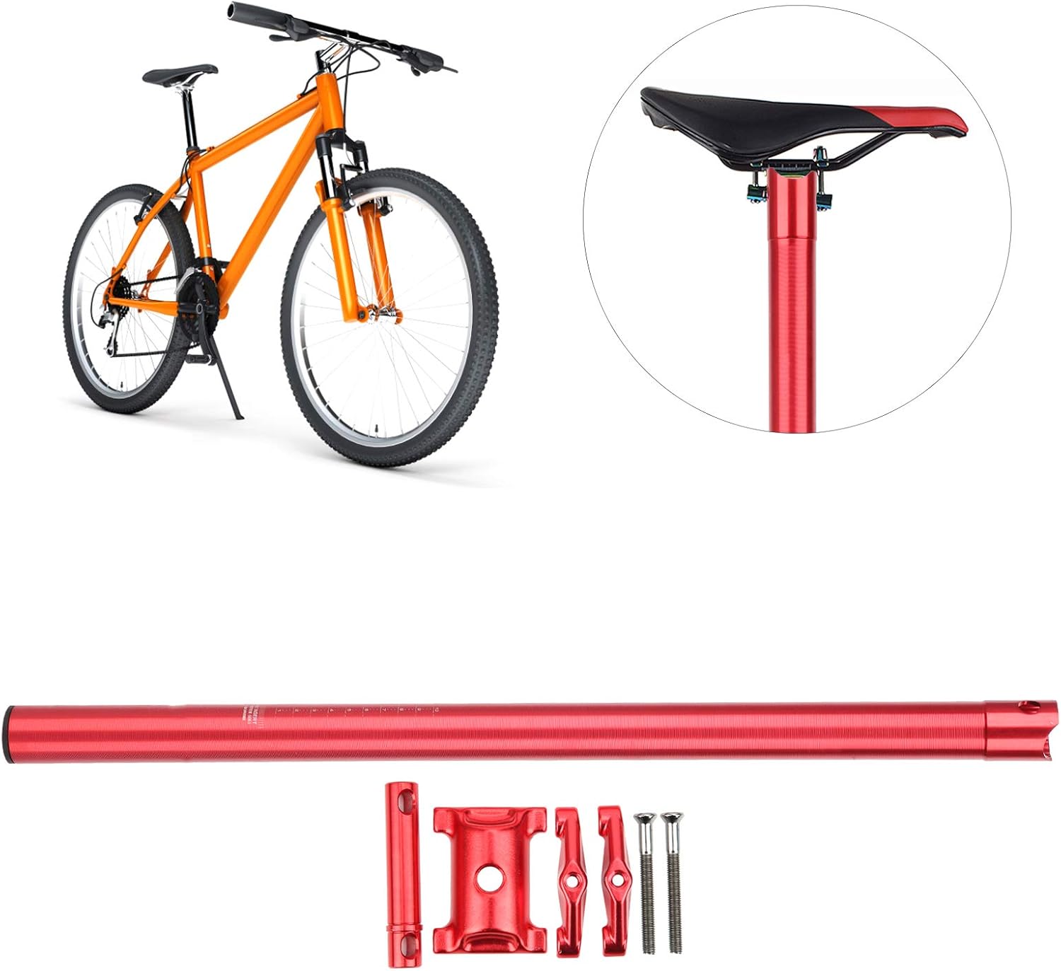 Aluminum Alloy Seatpost, Folding Road Mountain Bike Seat Post, 33.9mm Diameter, Lightweight & Durable, Adjustable Height, for City Riders, Commuters, Adventure Riders, and Outdoor Enthusiasts