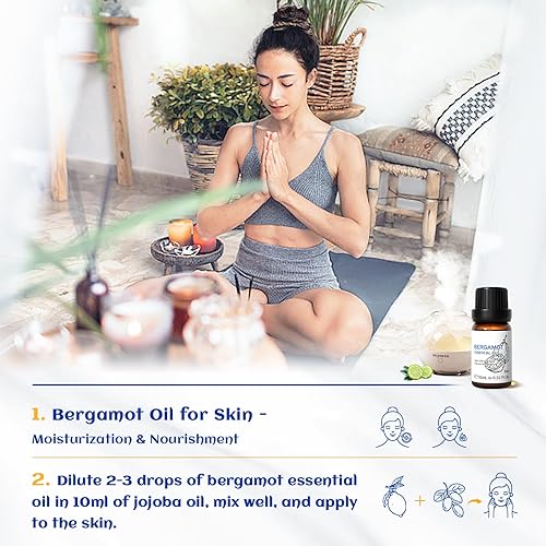 Miniatura 3 de HIQILI - Aceite esencial de bergamota, 100% puro, natural, orgánico y de grado terapéutico para difusor, piel y masaje - 10ml