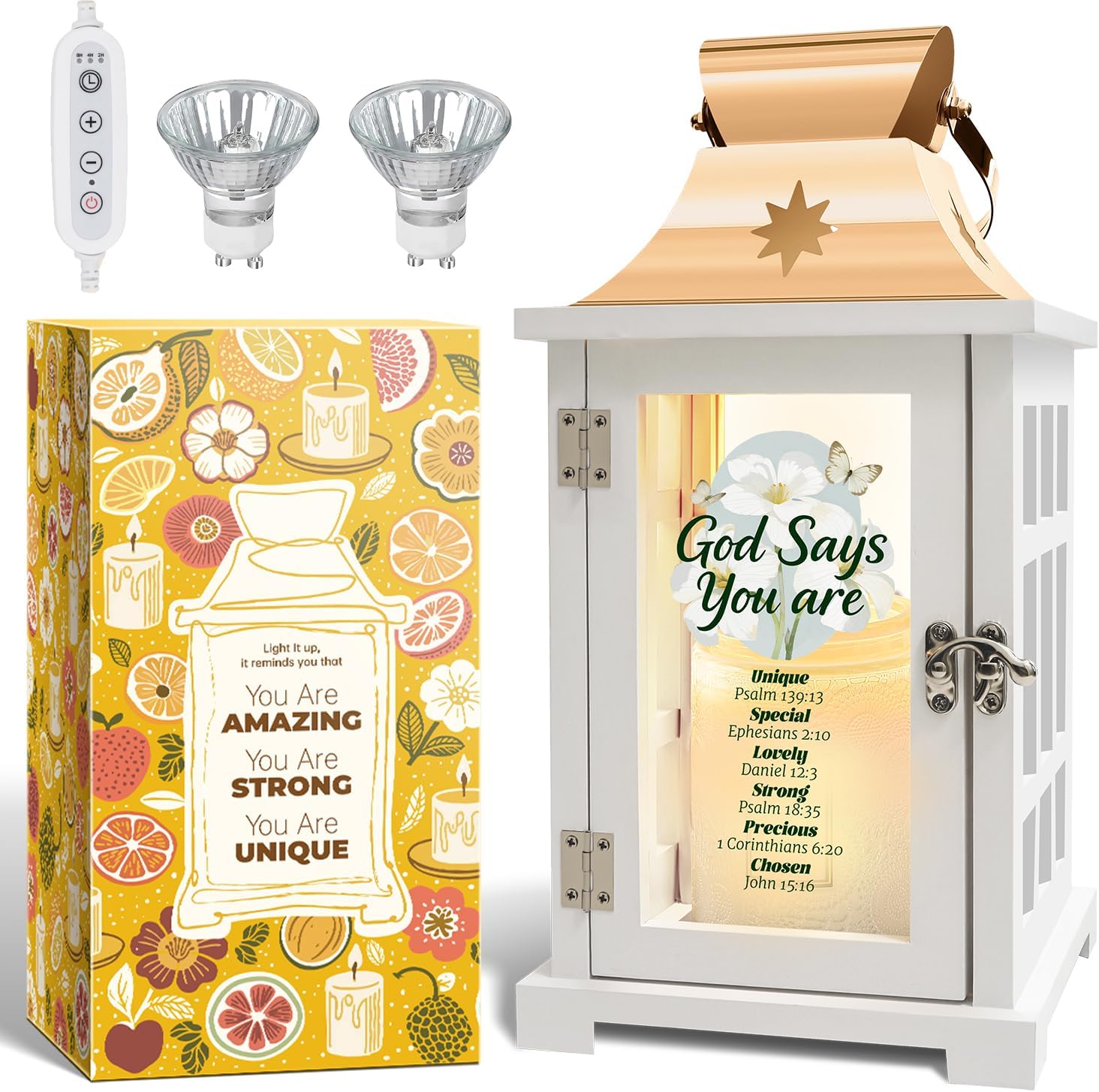 Christian Gifts for Women Birthday, Candle Warmer Lamp with Timer Dimmer, Christmas Birthday Gifts for Mom Women Sister, House Warming Gifts, Decorations for Room Home Decor, Wax Melt Warmer