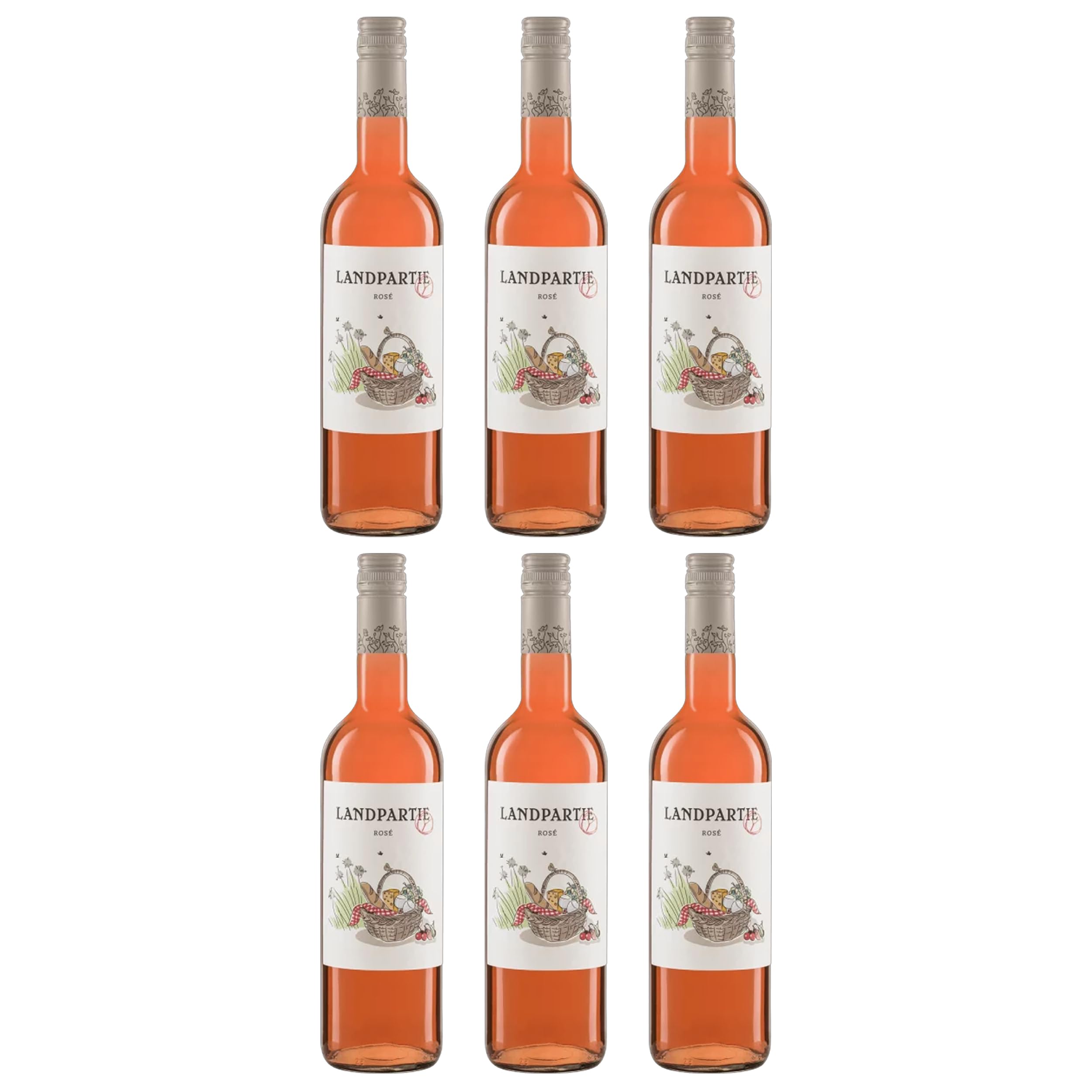 LANDPARTY Rosé Roséwein Halbtrocken Deutschland BIO inkl. FeinWert E-Book (6 x 0.75l)