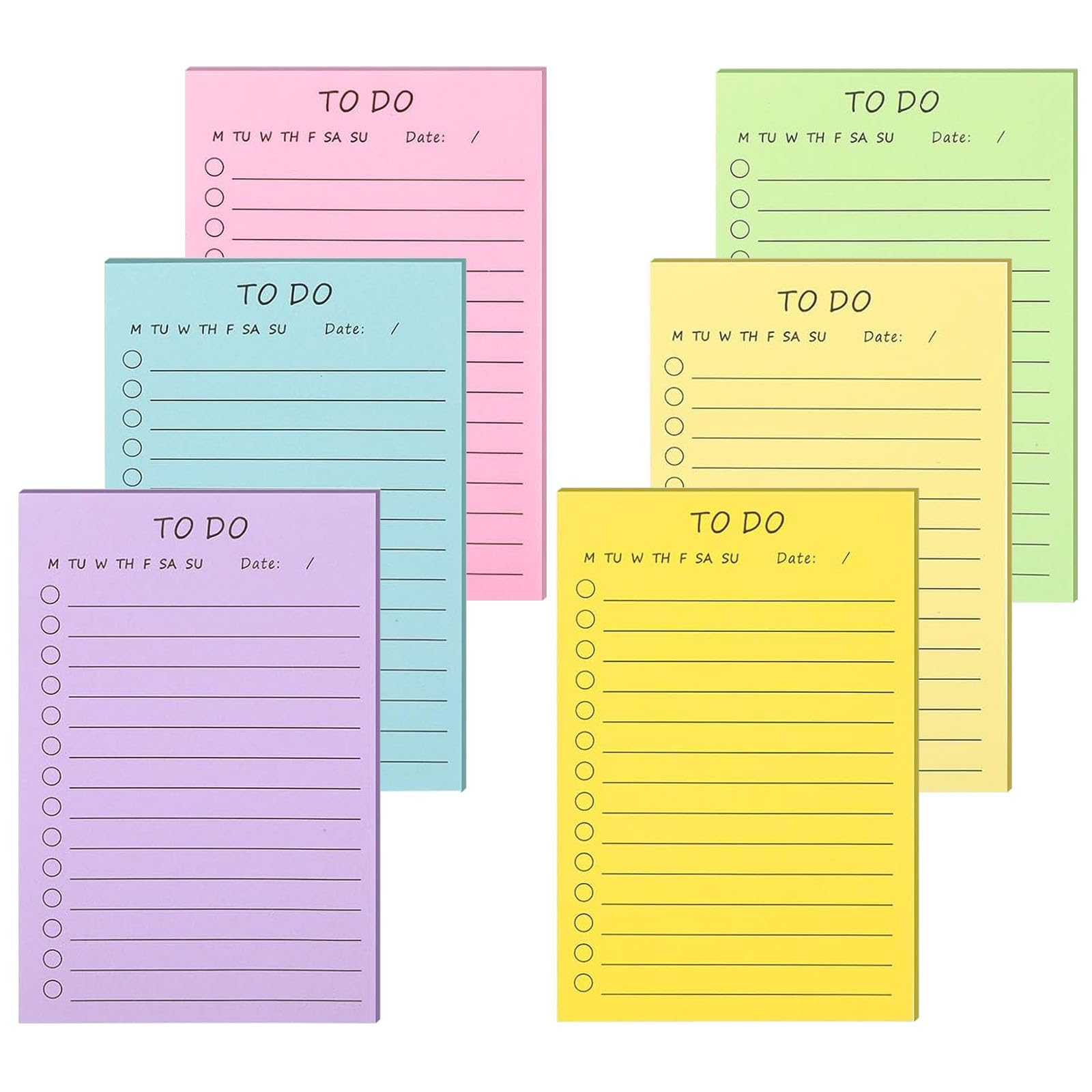 6 Pack to Do List Stick Notes, 300 Sheets to Do List, 15 * 10 cm Large Post It Notes, Lined Sticky Notes to Do List Notepad for School Office Meeting Home Stationery Supplies