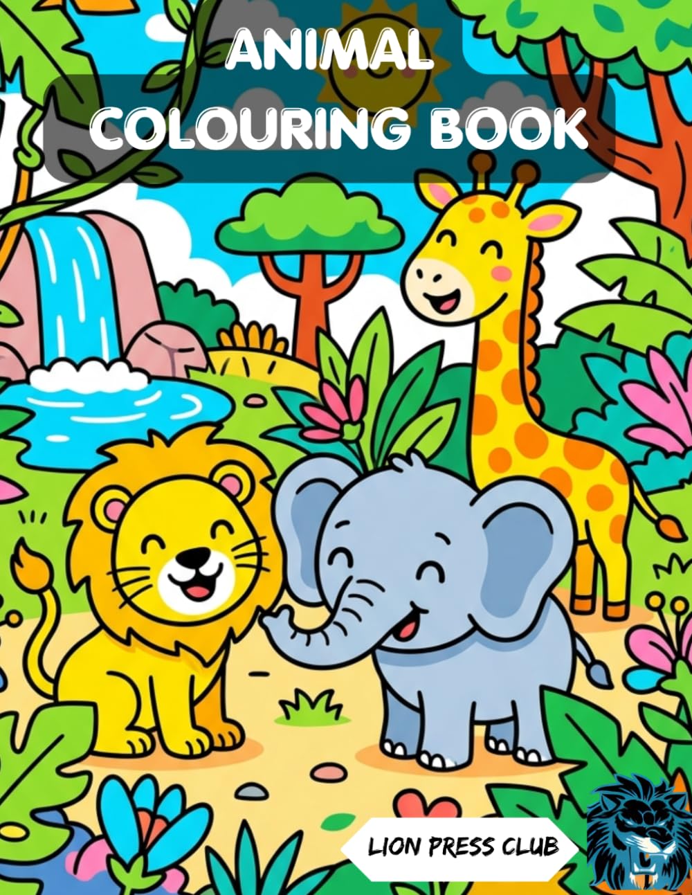 Animal Colouring Book: Bold and Easy Coloring Pages with Animal Names for Toddlers, Preschoolers, and Children Ages 2-6