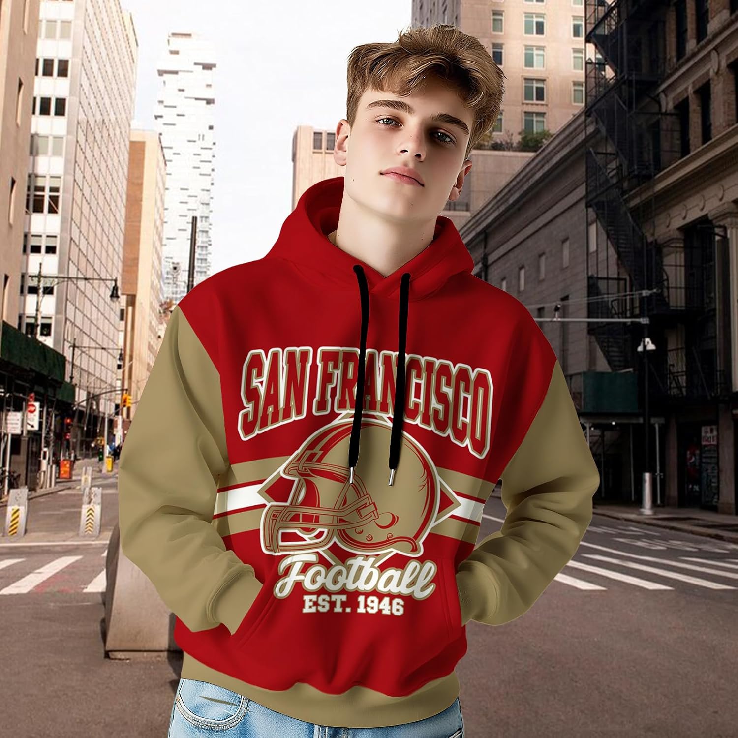 Men's Football Hoodie Team City Pullover Hooded for Men Women 3d Print Casual Sweatshirt Hooded Fan Gift - Image 3