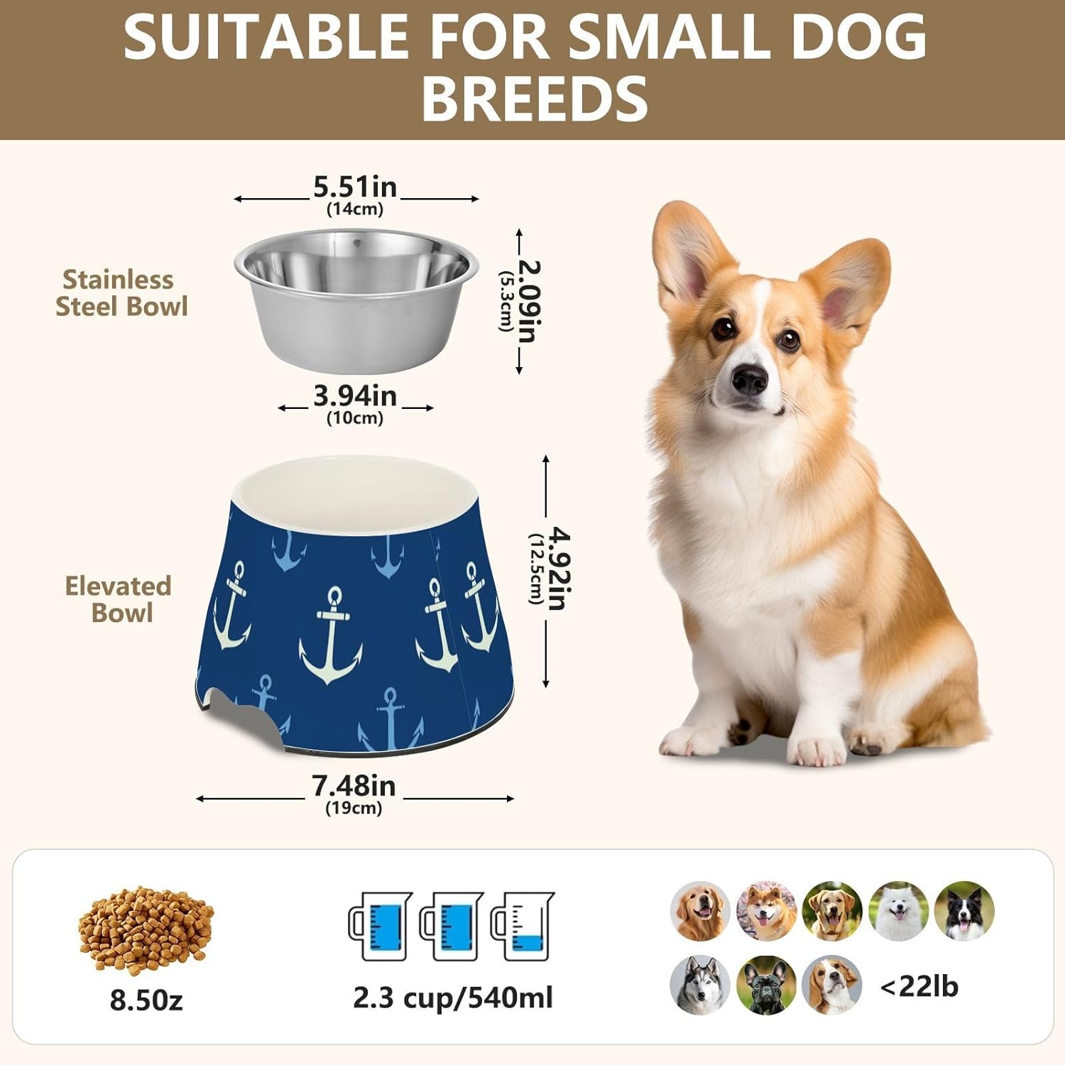 Ocean Design Electric Blue Pets Food Bowls Enhanced Stainless Steel Cat Feeding Bowls for Small Pet Slow Down Eating Plato de comida para Perros