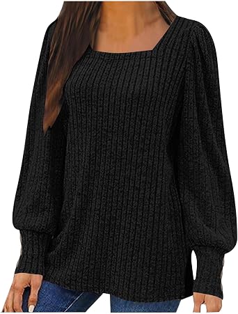 Womens Long Sleeve Tops 2025 Fall Dressy Casual Blouses Travel Business Knitted Work Shirts Fashion Outfits Clothes