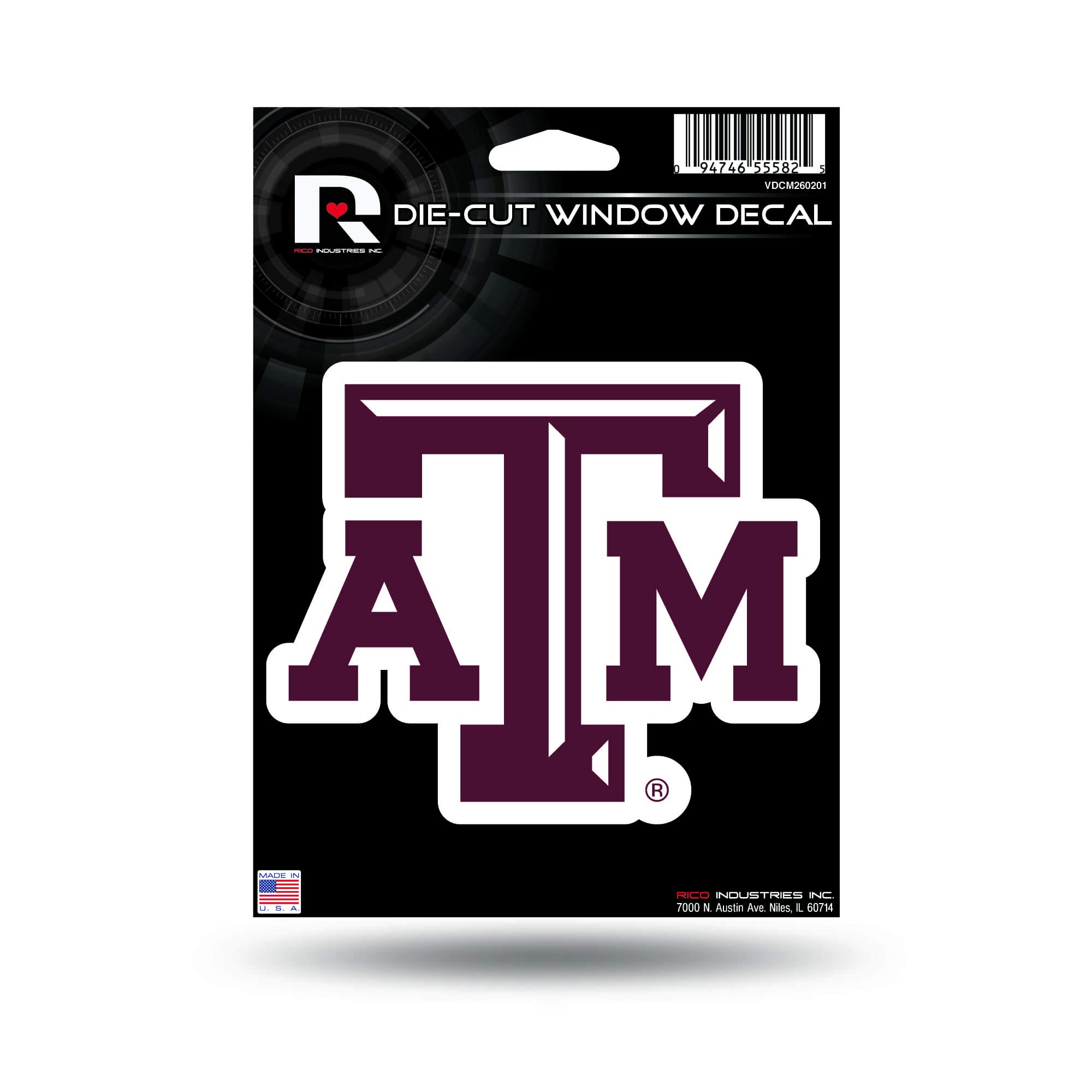 Rico NCAA Texas A&M Aggies Static Cling Decal – Small Vinyl Window Decal For Car, Made In USA, Team Spirit Decal